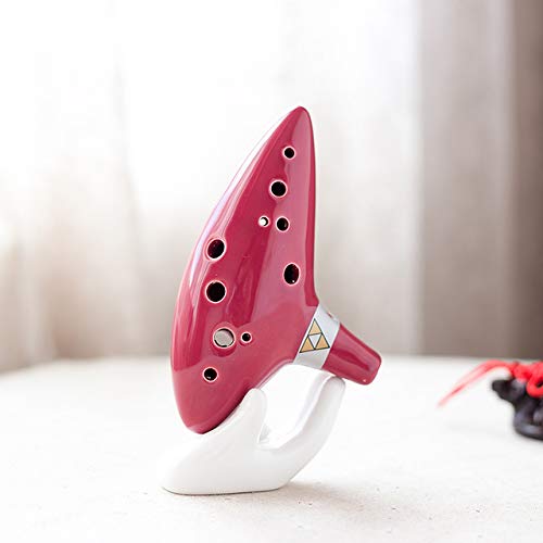 Legend of Zelda Ocarina of Time - 12 Hole Alto C Ceramic Flute - Kiln-Fired Musical Instrument with 5 Color Options (Pink) - Perfect for Zelda Fans, Music Lovers & Collectors