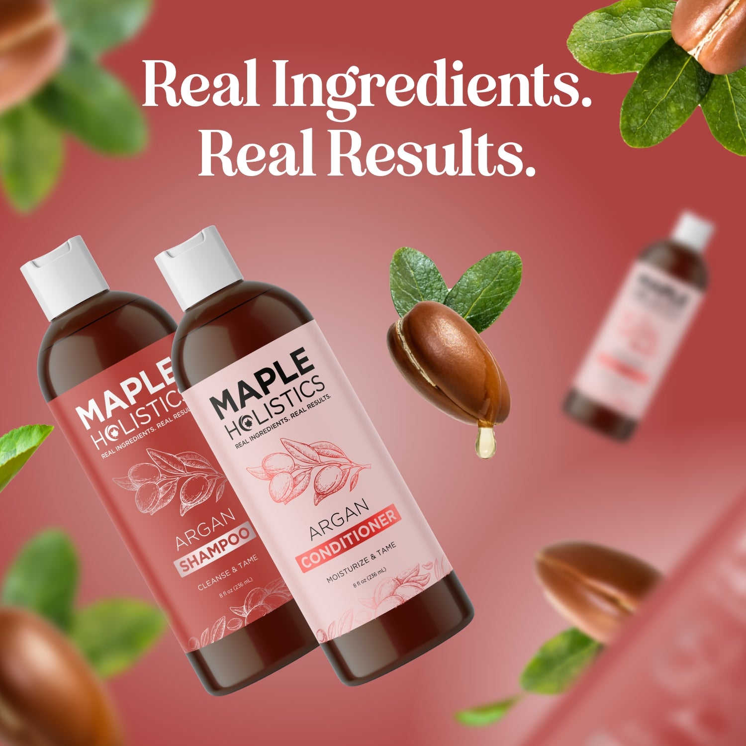 Pure Moroccan Argan Oil Shampoo & Conditioner Set for Dry, Damaged Hair - Sulfate-Free Hair Care Kit with Vitamin E - Perfect for Hydration & Repair at Home or Salon Use