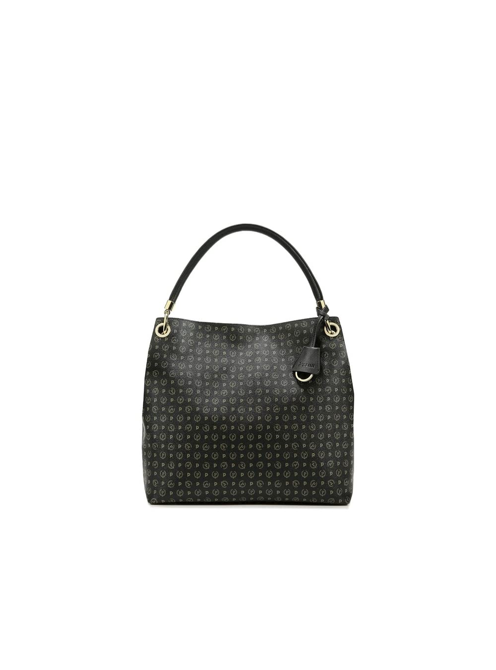 Pollini Heritage Tapiro Leather Shoulder Bag for Women - Black Crossbody Purse for Work, Travel & Everyday Use