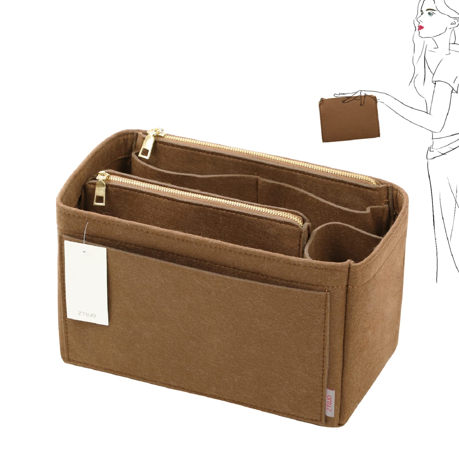 ZTUJO Felt Purse Organizer Insert for LV Speedy, Neverfull, Graceful & Tote Bags | Handbag Shaper & Storage Solution | Perfect for Travel, Work & Daily Use