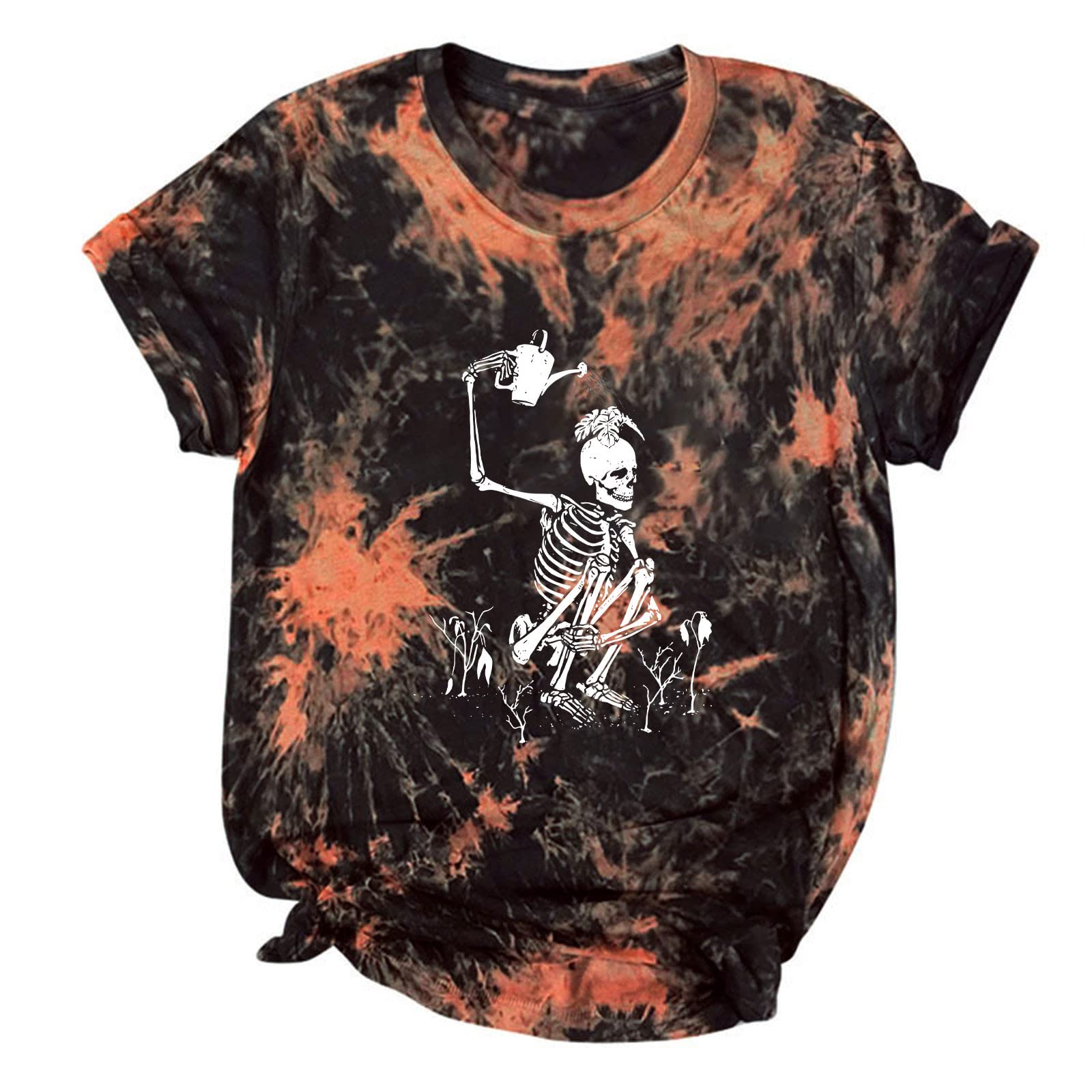 Women's Graphic Print Loose Fit Crewneck Casual Tee Top - Flowy Blouse Shirt for Everyday Wear, Street Style & Weekend Outfits