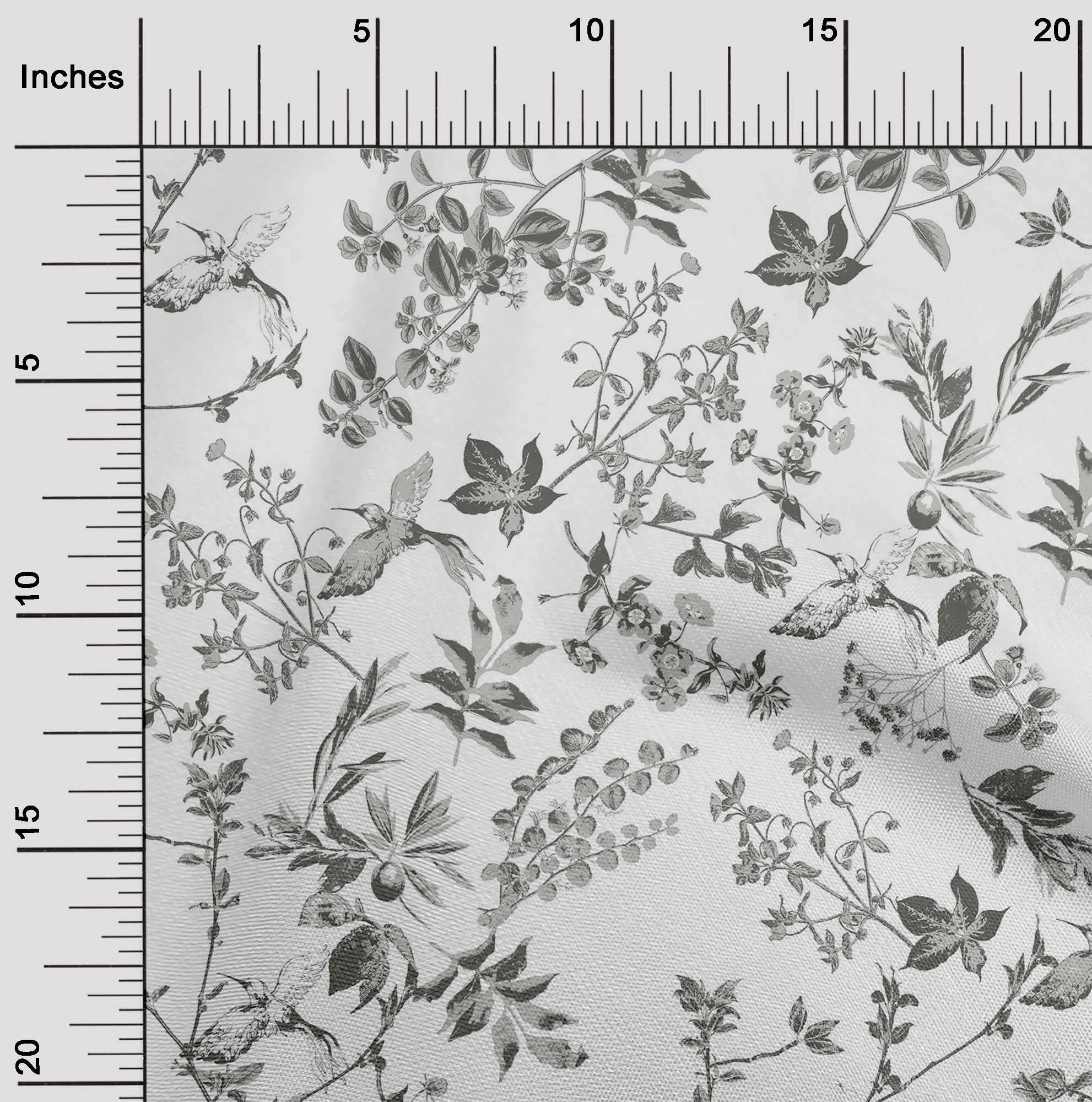 oneOone Rayon White Tropical Print Fabric - 56 Inch Wide for DIY Clothing & Sewing Projects | Perfect for Dresses, Skirts, and Summer Fashion