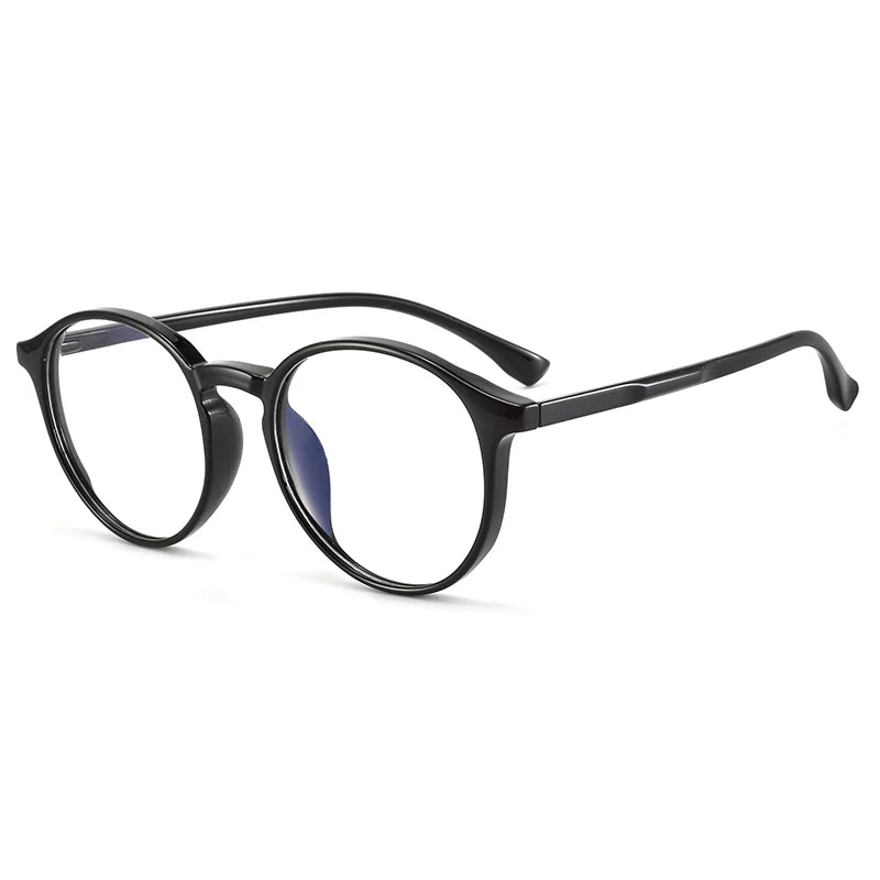 Bclear Unisex Full Rim Round TR90 Titanium Eyeglasses Frame 90302 - Lightweight & Durable Glasses for Work, Reading, and Everyday Wear