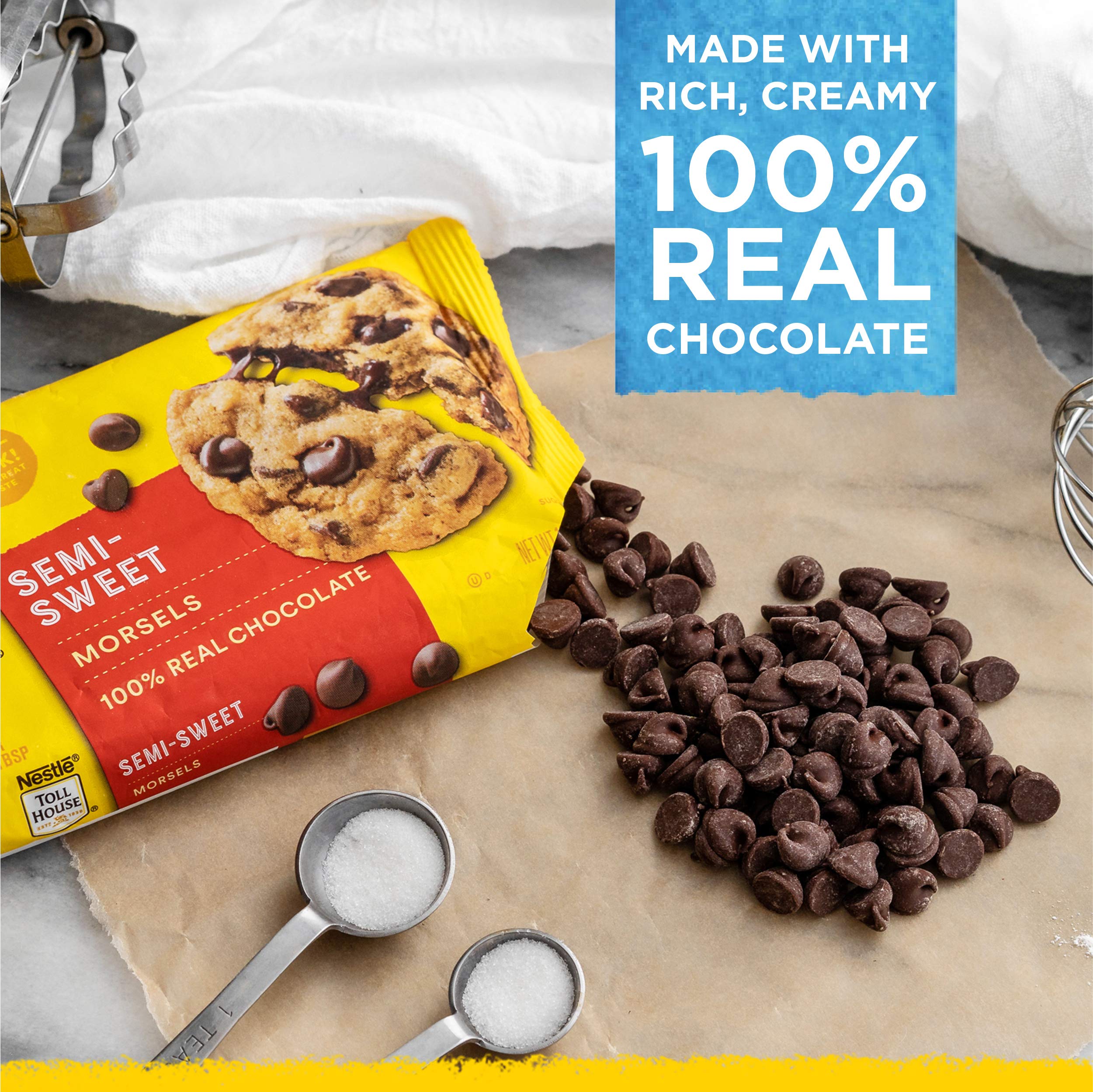 Nestlé Toll House Chocolate Chips Variety Pack - 2 x 12 oz Semi-Sweet & 1 x 10 oz Dark Chocolate Chips for Baking Cookies, Cakes & Desserts | Bulk Baking Supplies for Home Bakers & Professional Chefs