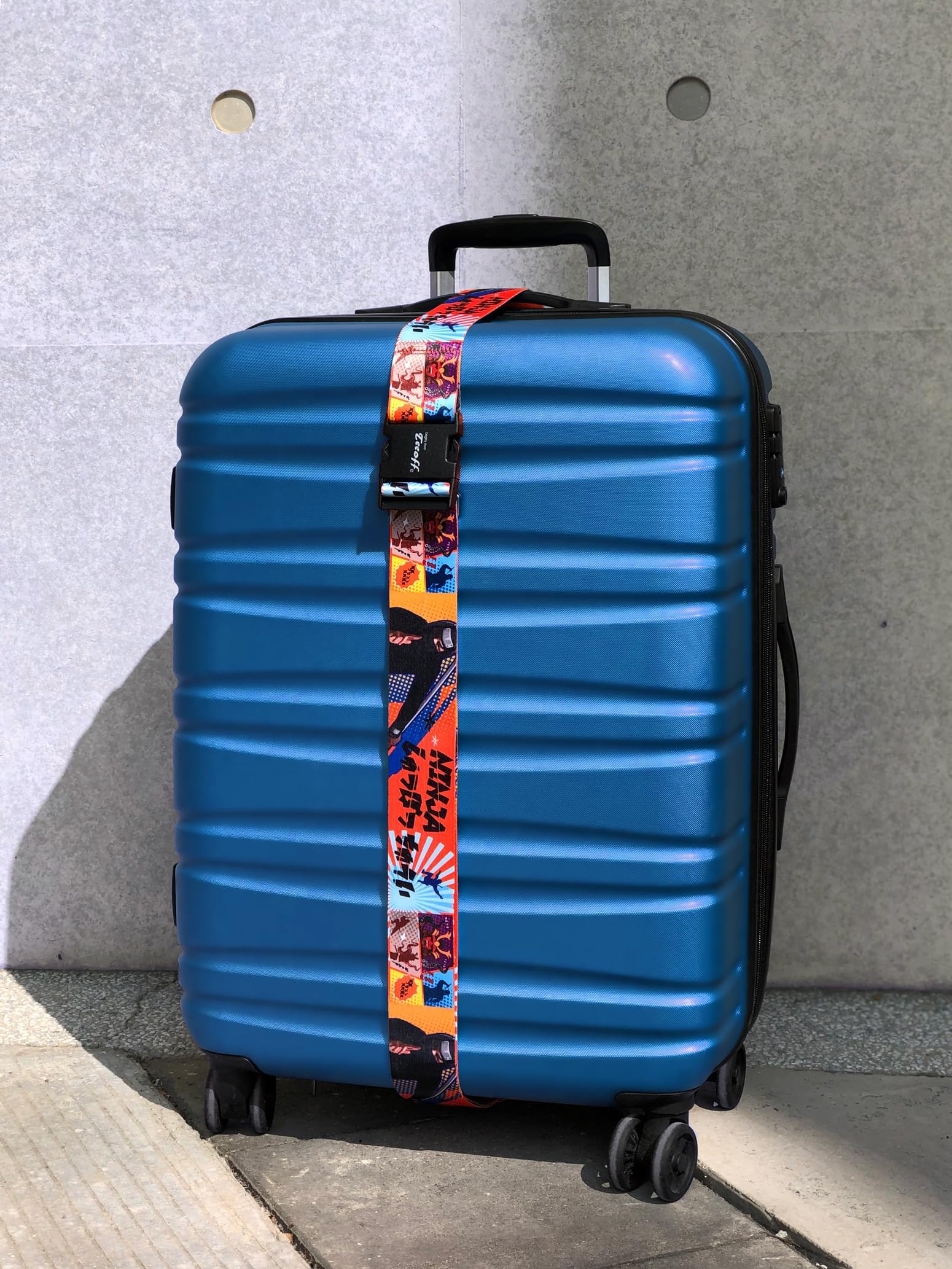 Adjustable 220CM Luggage Straps for Suitcases - Secure Travel Bag Accessories (2 Pack Japanese Anime Design) - Perfect for Airplane, Train & Road Trips