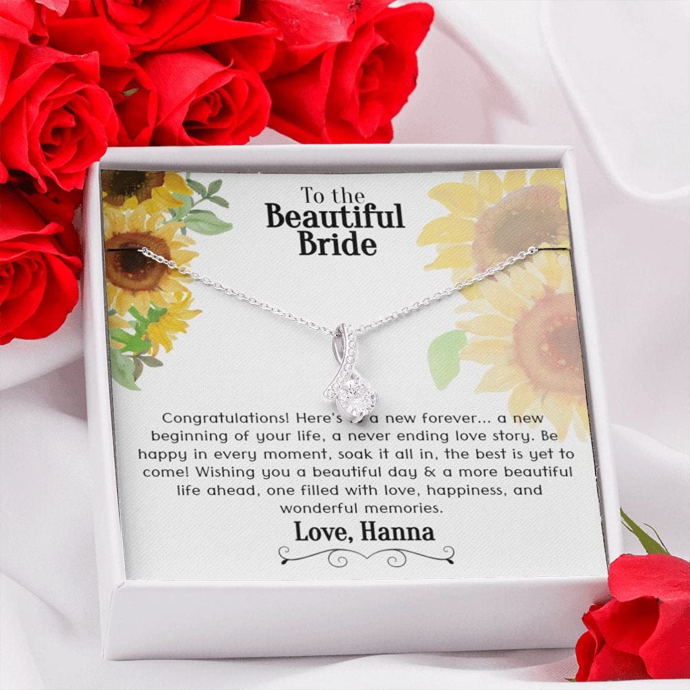 Forever Love Personalized Necklace - Meaningful Wedding Gift for Bride, Maid of Honor & Bridesmaids | Unique Bride-to-Be Jewelry Present for Wedding Day & Anniversary