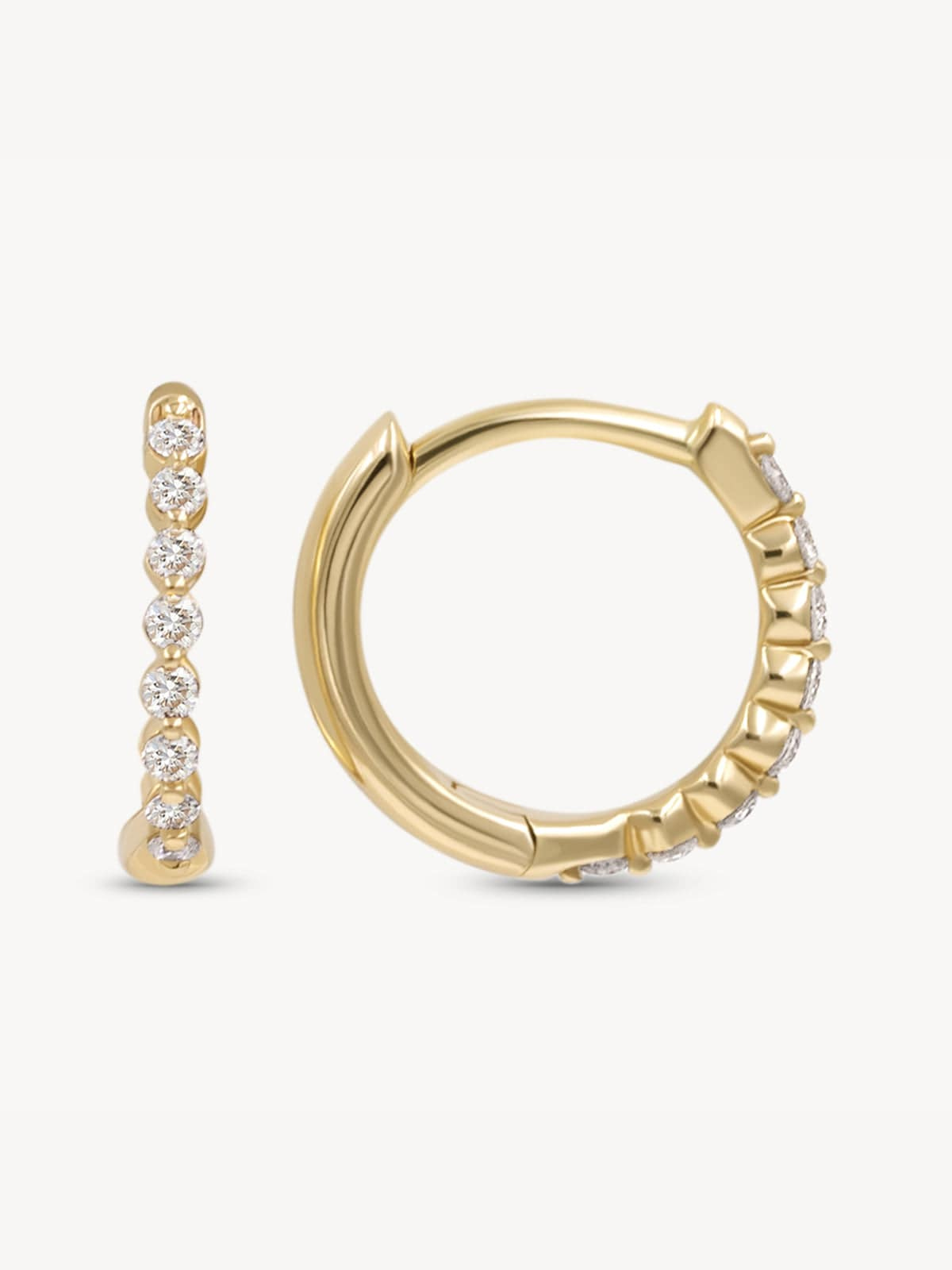 Floating Diamond Huggie Earrings - Elegant Dainty Hoops for Women - Perfect for Everyday Wear, Parties & Special Occasions