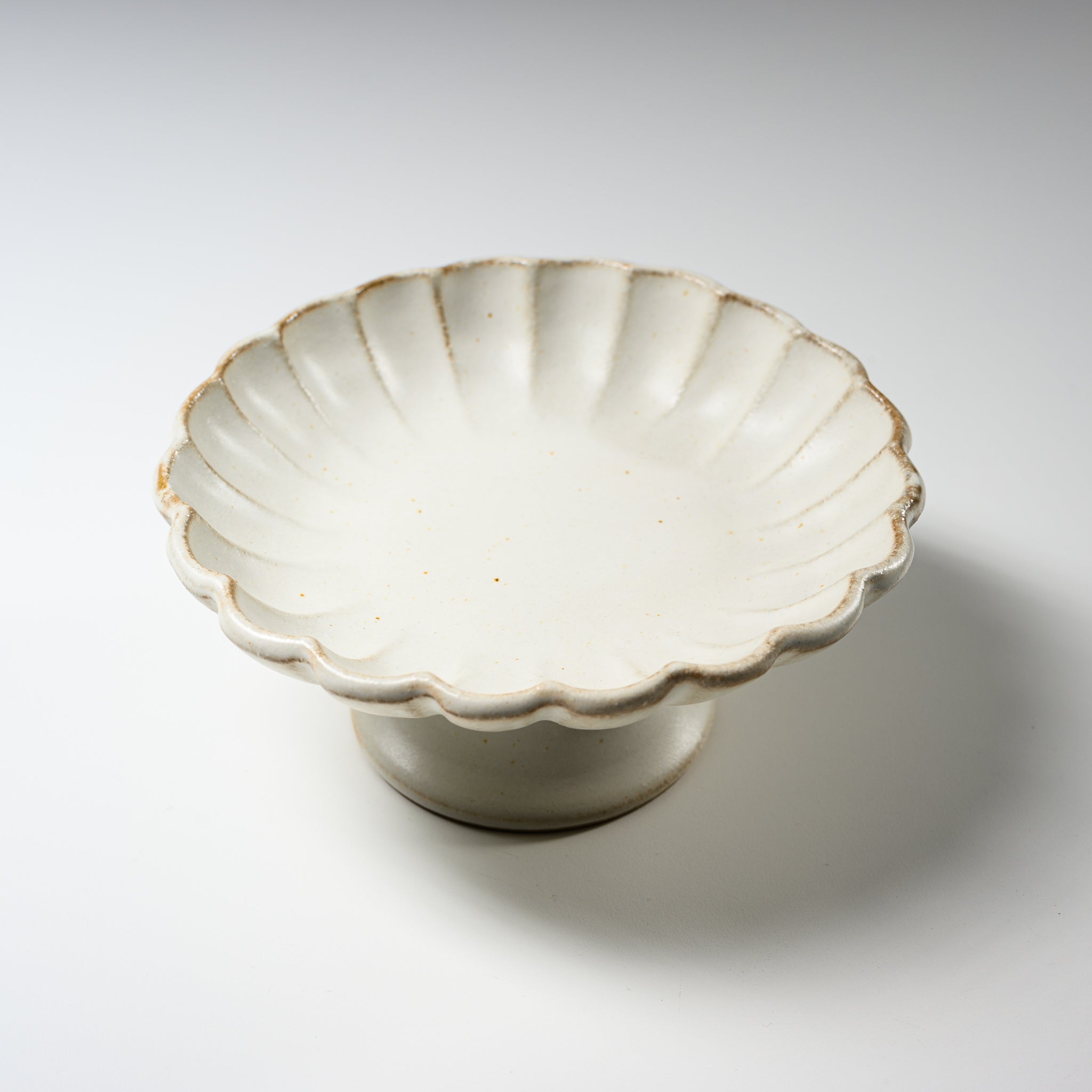 Wakasama Kiln Kinari Pedestal Dish - 6.5 Inch Japanese Ceramic Serving Plate for Sushi, Desserts & Appetizers | Handcrafted Pottery Tableware for Dining & Home Decor