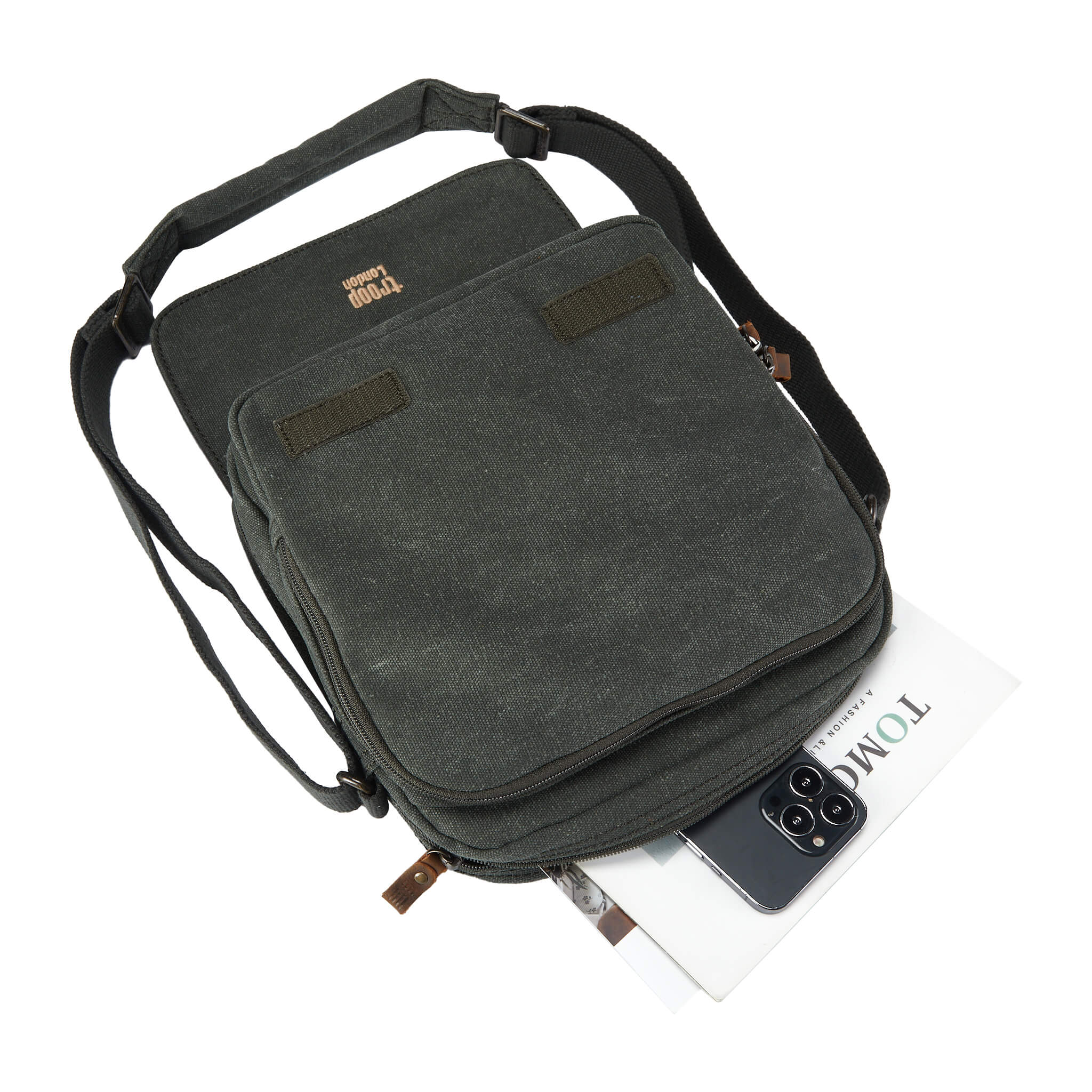 Troop London Classic Canvas Crossbody Bag for Men & Women - Stylish & Durable Shoulder Bag for Travel, Work & Everyday Use
