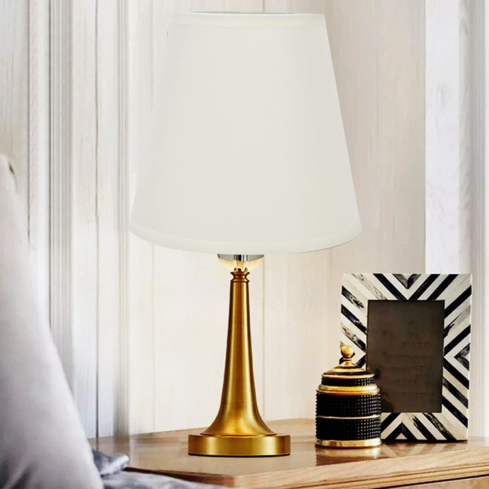 Alvinlite 2-Pack Fabric Drum Lamp Shades - Clip-On Table & Wall Light Covers for Bulbs & Candles (Yellow) - Perfect for Bedroom, Living Room, and Office Lighting Decor