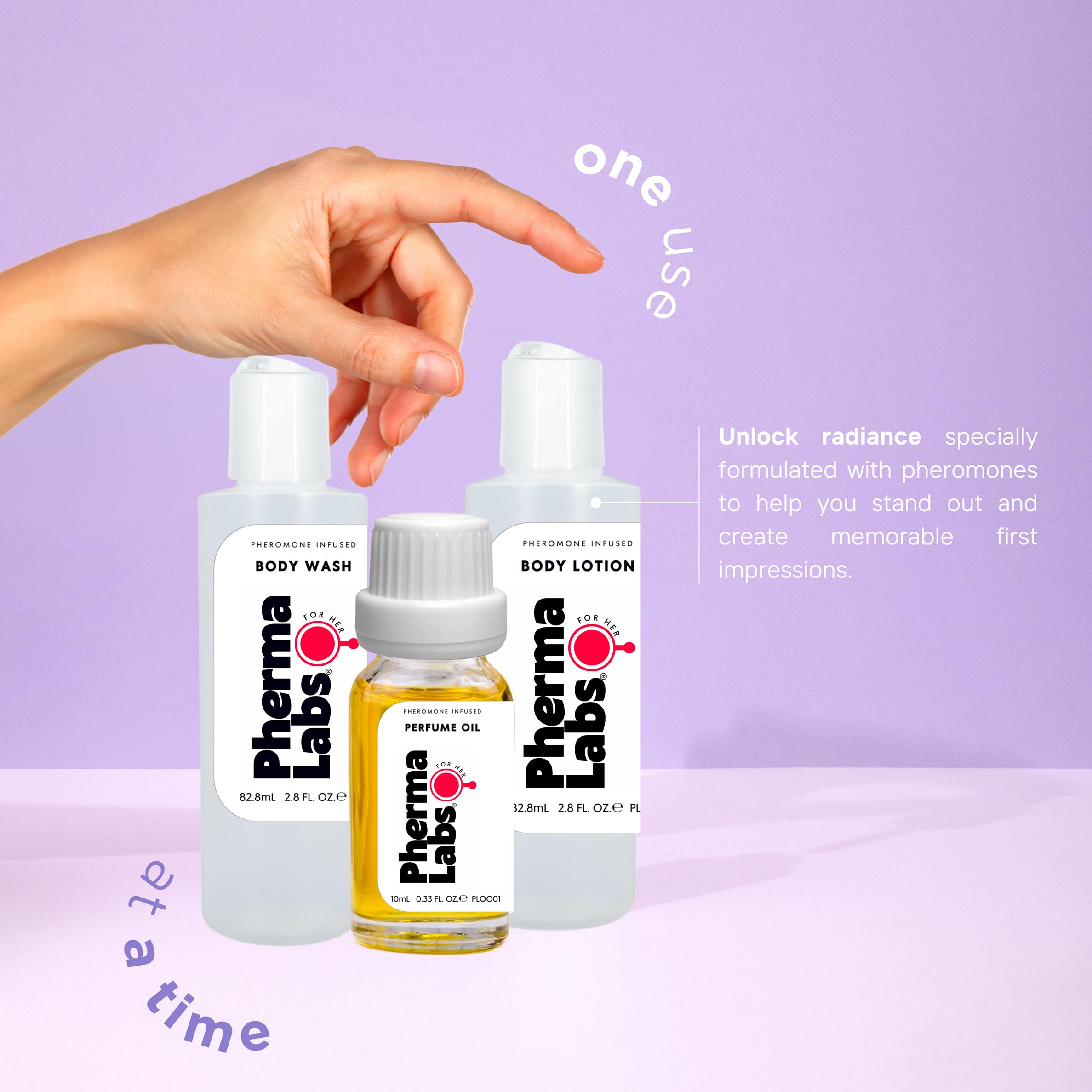 Pheromone Perfume Travel Set for Women - Seductive Body Lotion, Shower Gel & Massage Oil Kit to Attract Men | Perfect for Date Night, Romantic Getaways & Intimate Moments