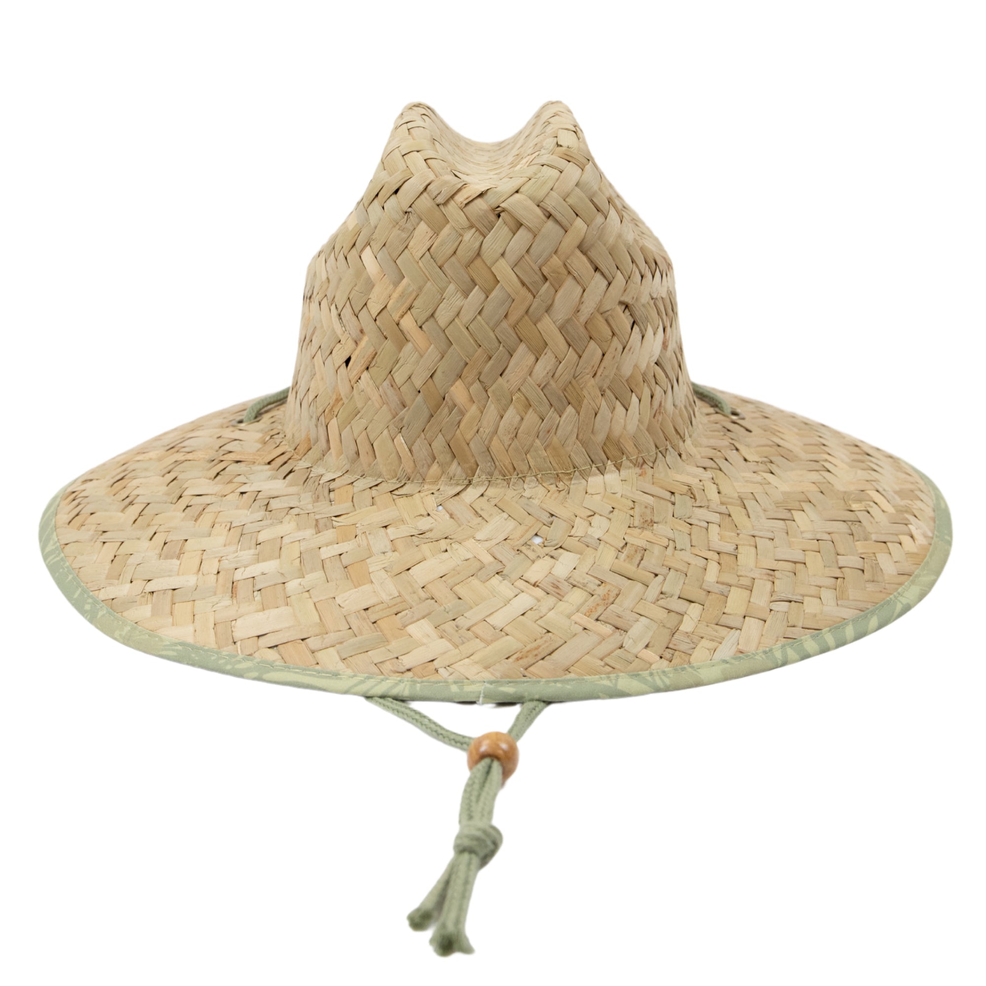 Men's Lifeguard Straw Hat with Under Brim Print & Adjustable Chin Cord - Perfect for Beach, Pool, and Outdoor Summer Activities