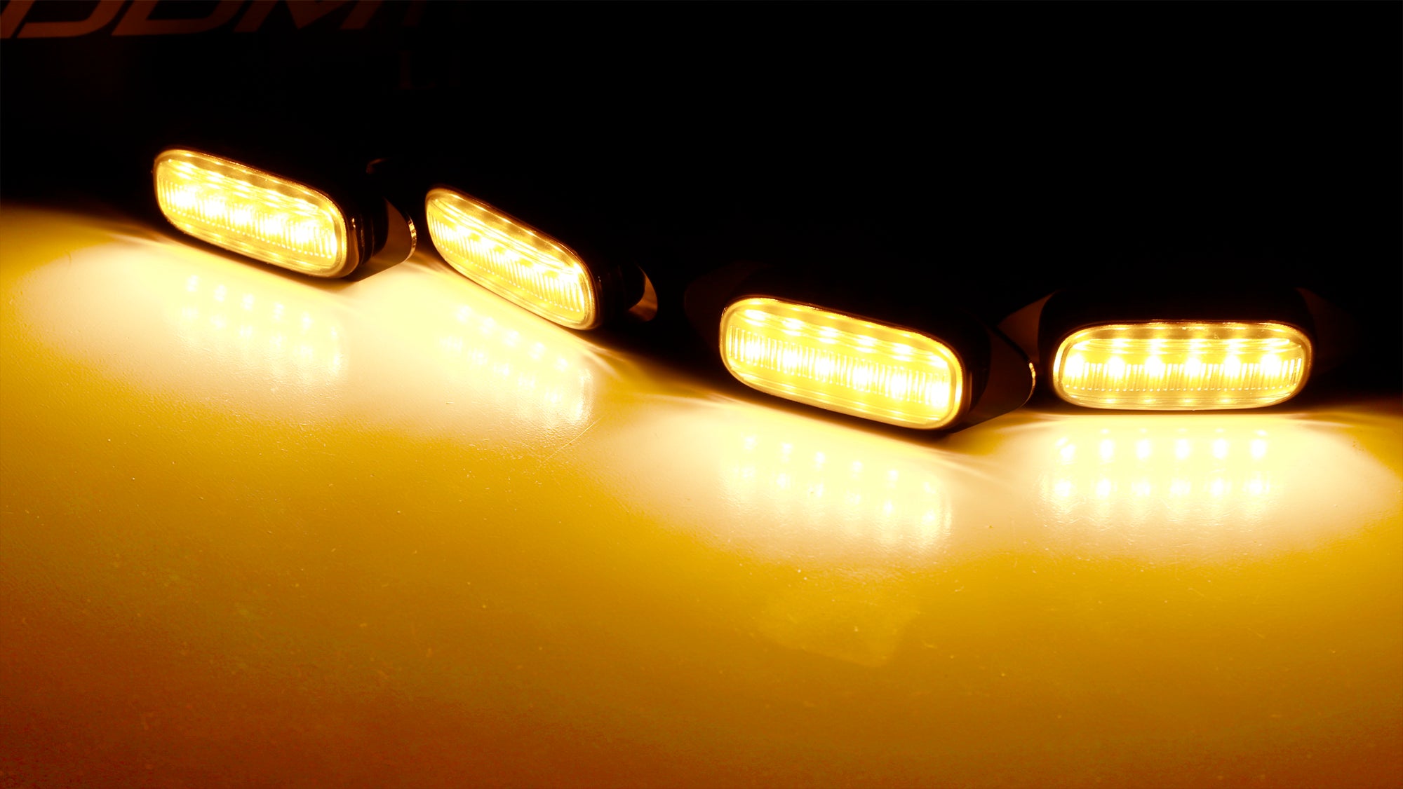 4-Piece Smoked TRD Style Front Grille with Amber LED Lights for 2019-2024 Toyota RAV4 | Off-Road & Night Driving Enhancement