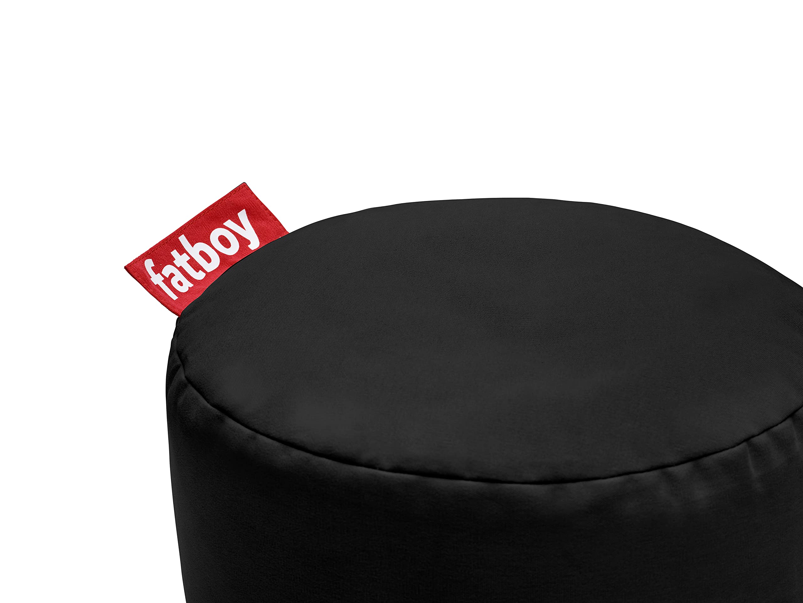 Fatboy Point Stonewashed Ottoman - Small Black Footstool Pouf for Living Room, Bedroom & Outdoor Use | Comfortable & Stylish Home Decor Accent