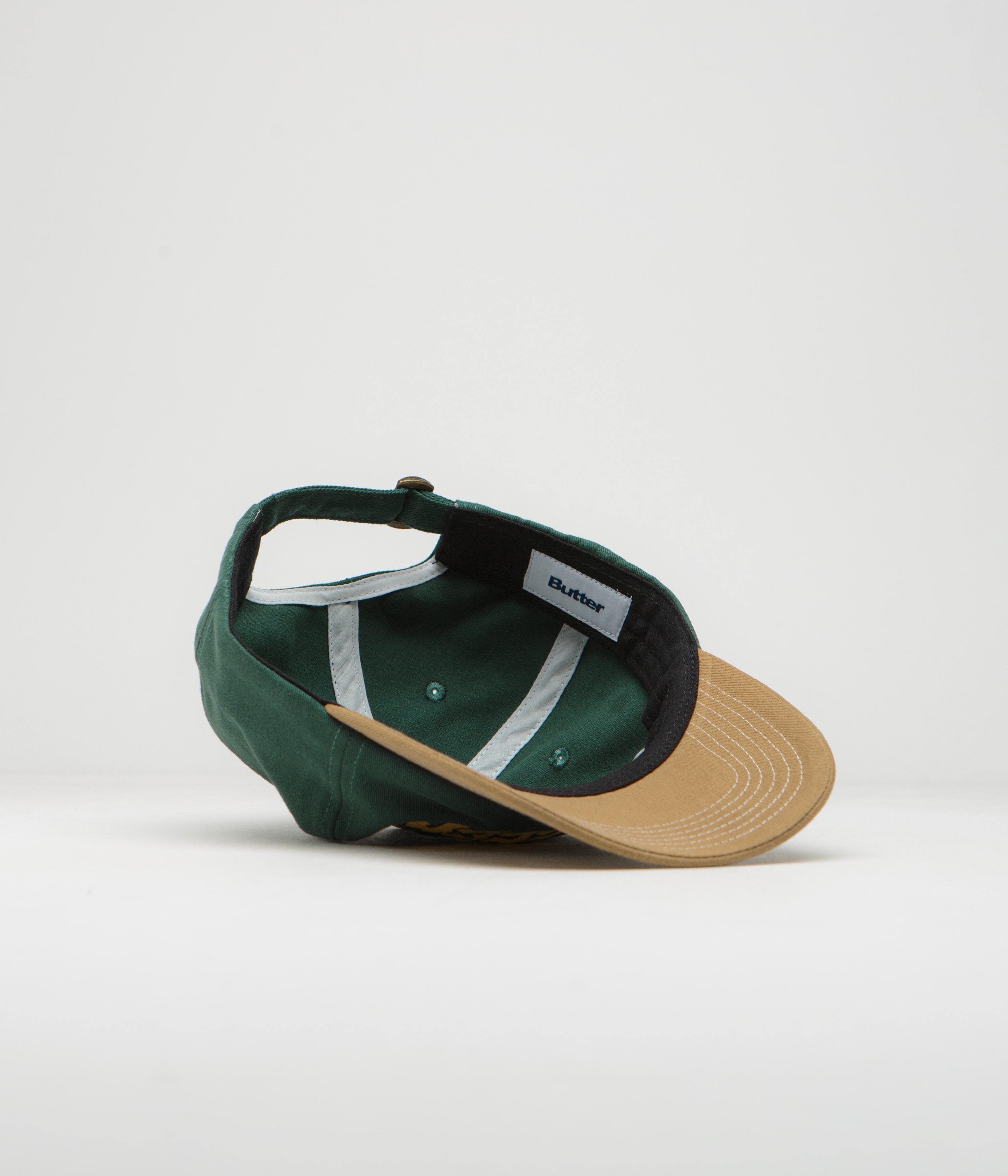 Butter Goods Big Apple Cap - Forest Green & Brown Adjustable Dad Hat for Men & Women - Perfect for Outdoor Activities, Hiking, and Casual Streetwear