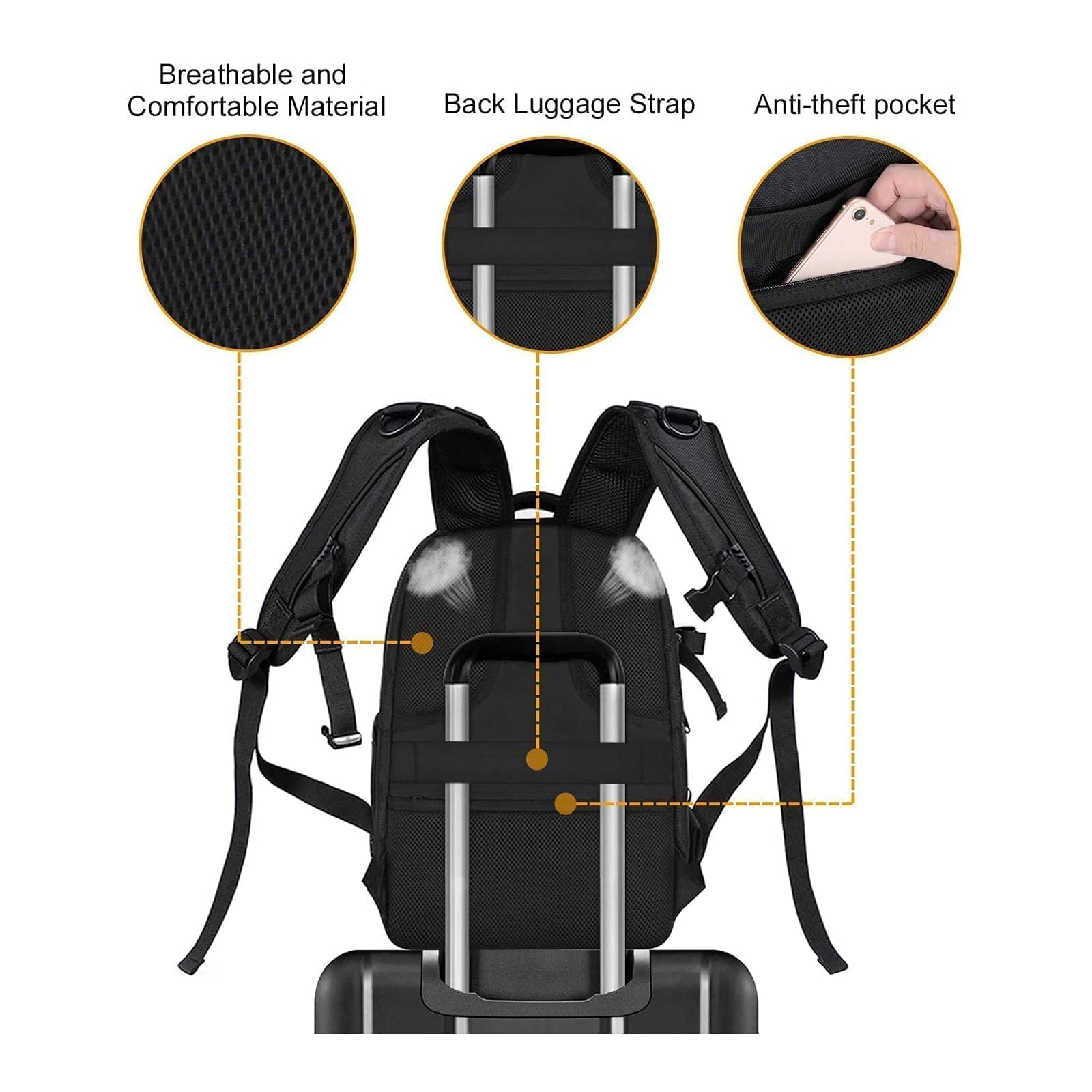MOSISO Waterproof DSLR Camera Backpack - Hardshell Protective Case for Canon, Nikon, Sony Mirrorless/SLR Cameras with Removable Insert | Travel Photography Bag, Crossbody Shoulder Messenger Bag for Outdoor Shooting & Daily Use