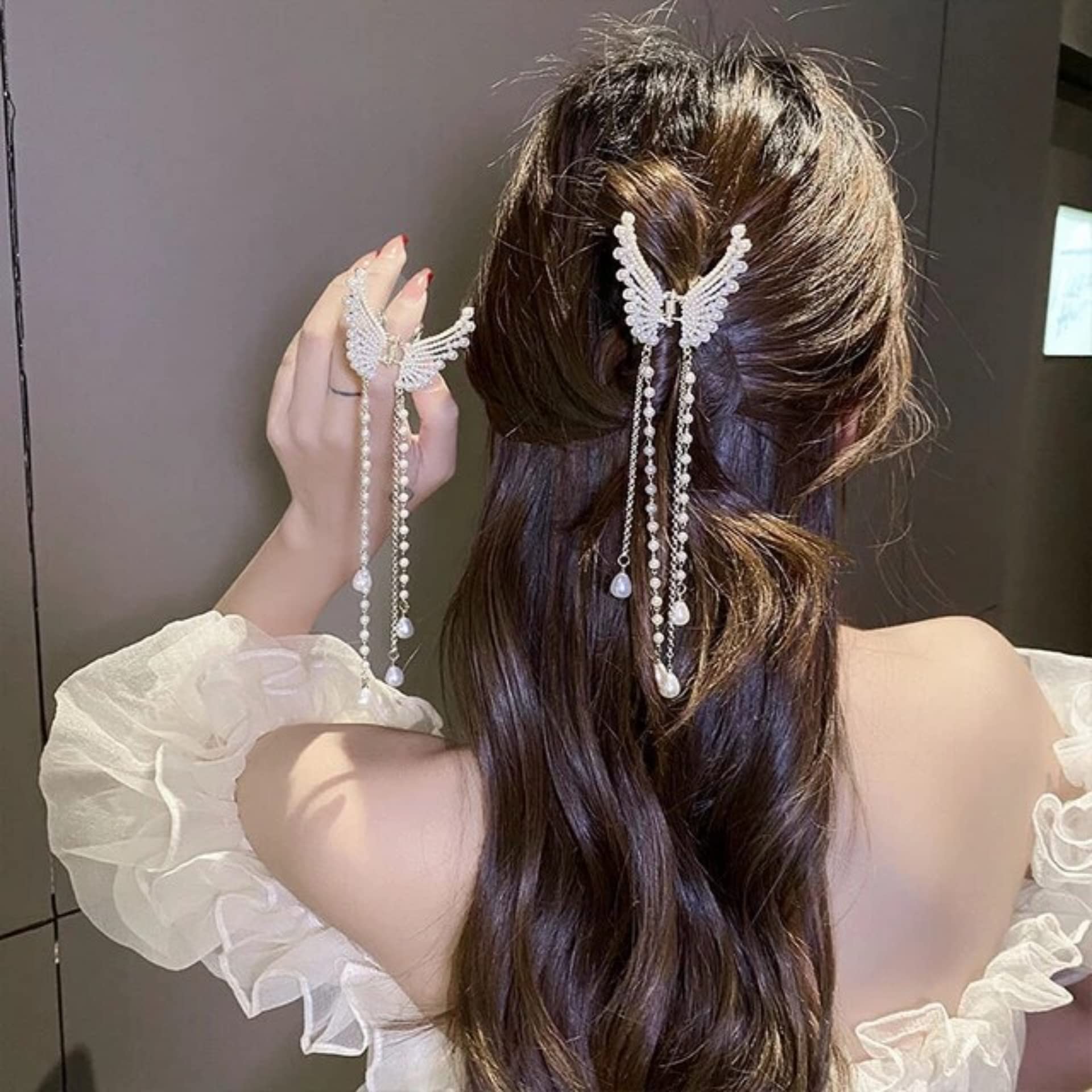 Sonpal Butterfly Hair Clip for Women & Girls - Elegant Metal Claw Hair Clips for Fancy Hairstyles, Bridal & Special Occasions - Perfect for Weddings, Parties & Everyday Wear