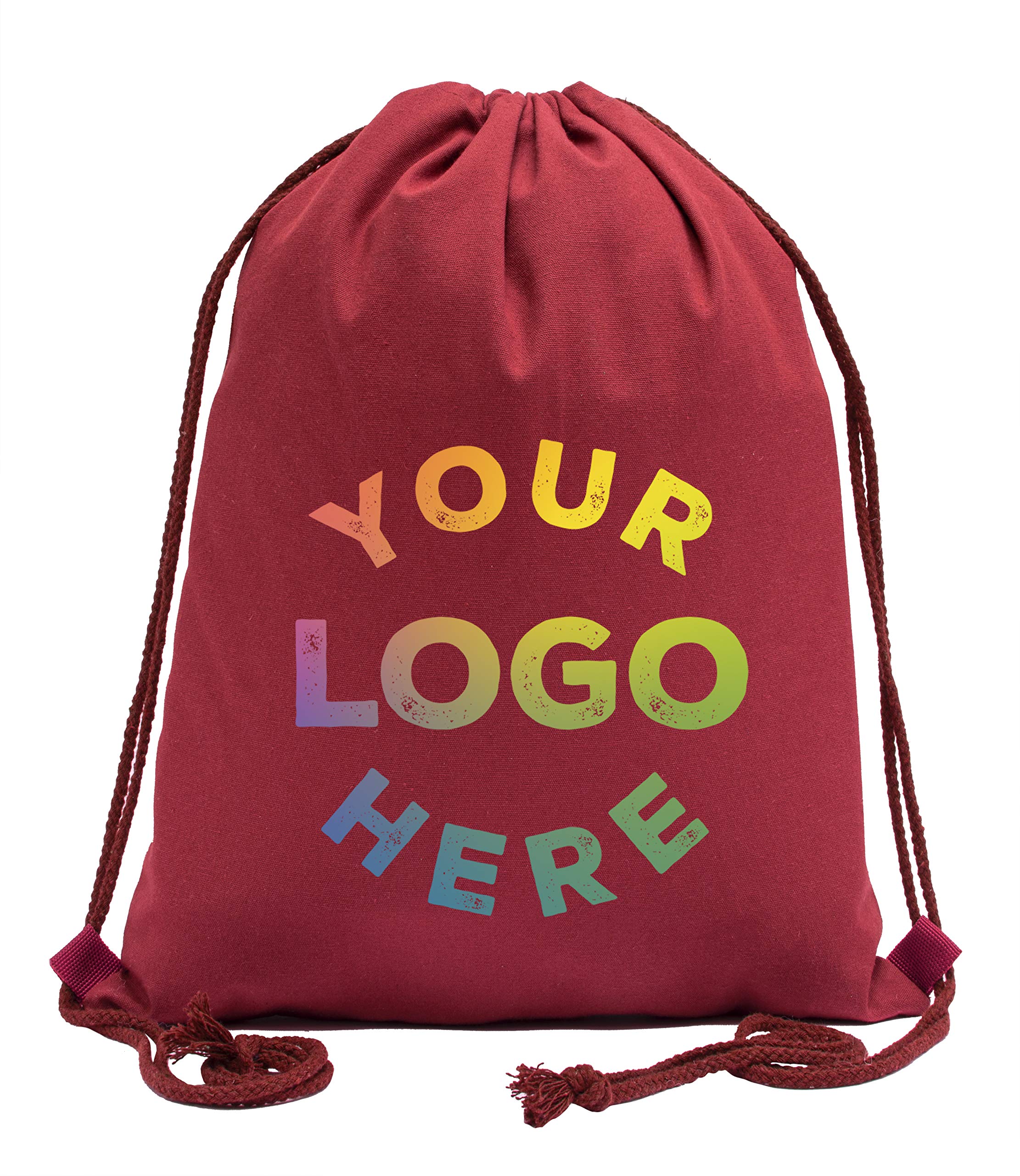 Custom Drawstring Backpacks Bulk 20-Pack - Personalized Promotional Cotton Bags for Events, Gifts & Giveaways (Red, CE2725) - Perfect for School, Sports, Trade Shows & Brand Promotions
