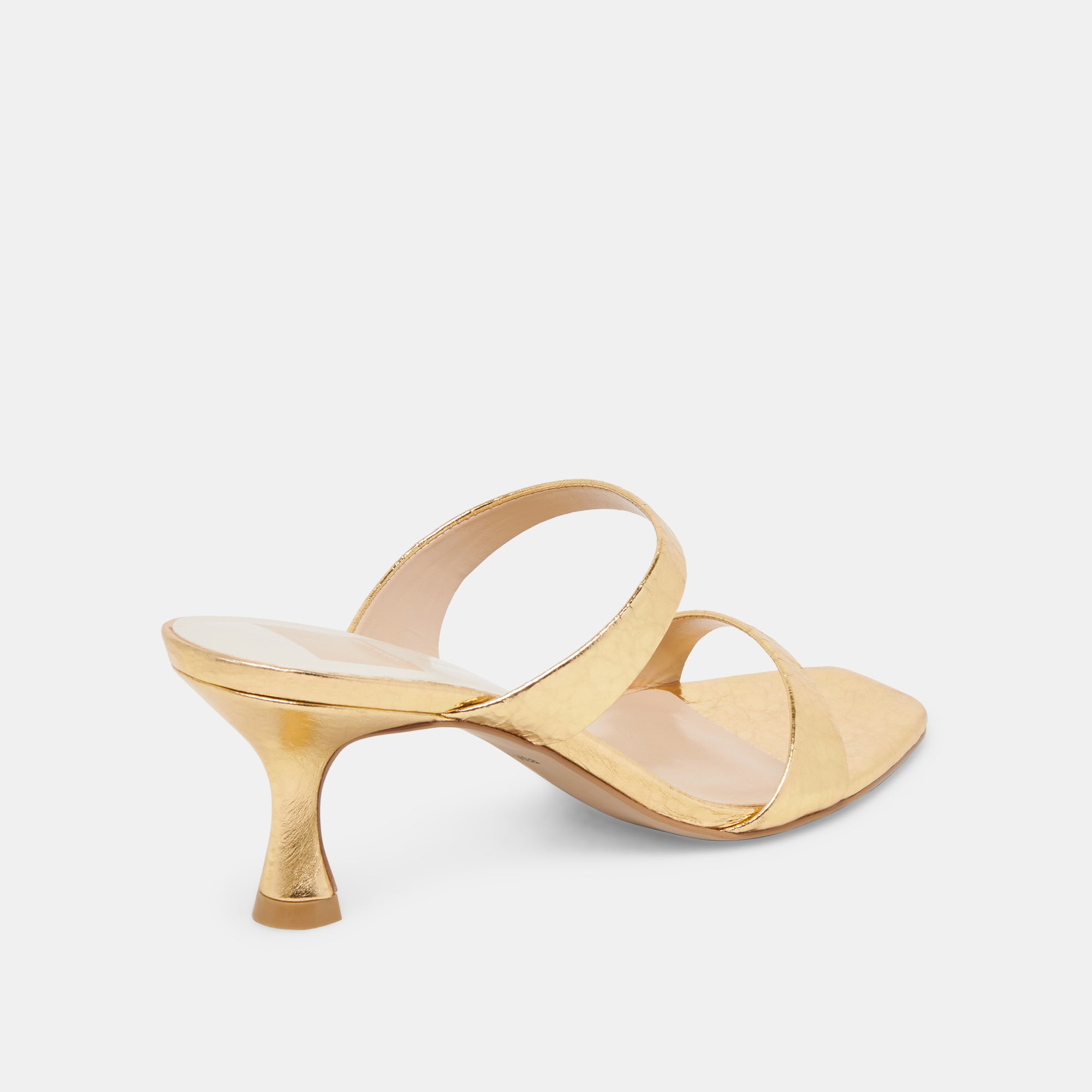 GENORA Women's Gold Distressed Leather Heels - Stylish High Heel Pumps for Parties, Weddings & Evening Events