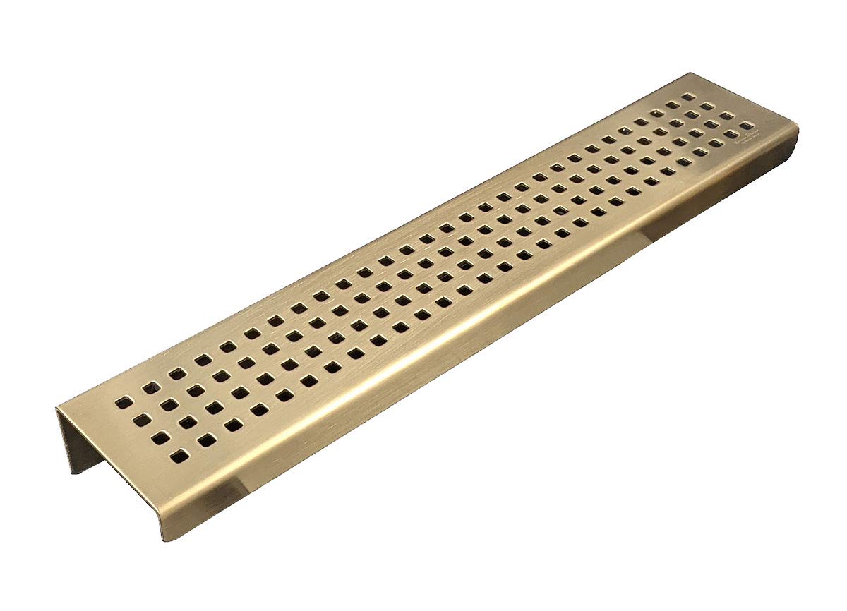Serene Stainless Steel Satin Gold Wall Mounted Shower Shelf - 12 Inch Rectangular Bathroom Storage Organizer with Hardware Included | Perfect for Shampoo, Soap & Bath Accessories