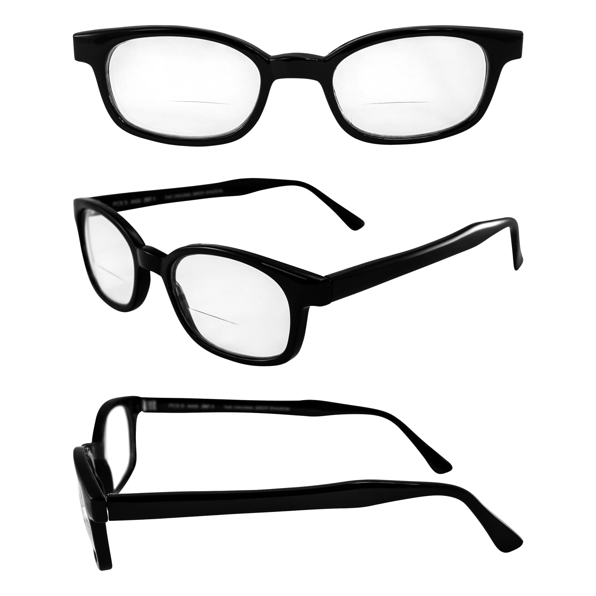Pacific Coast Sunglasses X-Kd Readerz Clear Lens 1.75 Rectangular Reading Glasses - Black Frame, 55mm Lens Width, 60mm Temple Length - Perfect for Reading, Driving & Outdoor Activities
