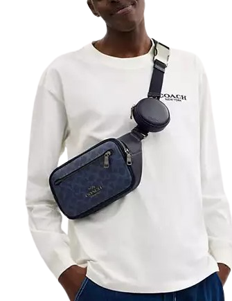 Coach Elias Belt Bag in Signature Canvas - Stylish & Durable Crossbody Bag for Women | Perfect for Travel, Shopping & Everyday Use