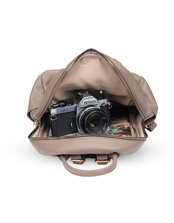 Tosca TH053 Stylish Fashion Backpack for Women & Men - Taupe Color - Perfect for School, Work, Travel & Everyday Use