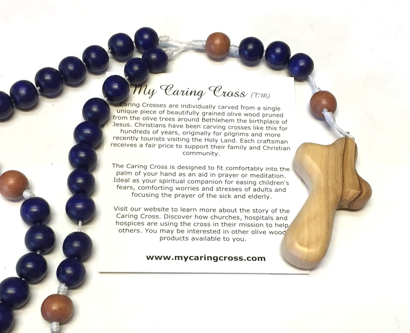 Handmade Wooden Rosary Beads - Cobalt Blue Catholic Prayer Beads for Meditation, Worship & Spiritual Gifts - Perfect for Daily Devotion, Church Use & Religious Ceremonies