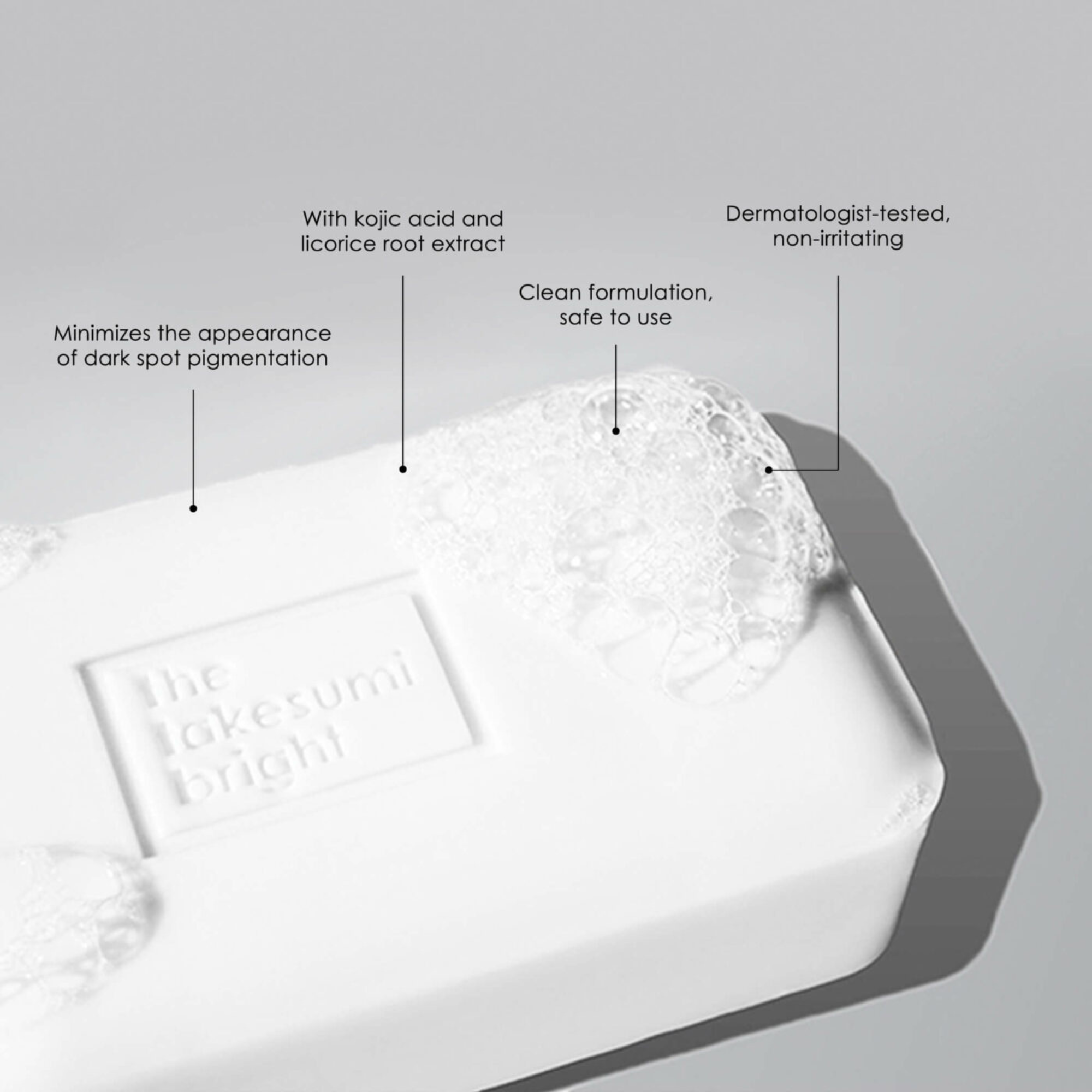 Kojic Acid Brightening Body Bar - The Takesumi Bright for Skin Lightening & Even Tone | Dark Spot Corrector for Face & Body | Perfect for Daily Skincare & Hyperpigmentation Treatment