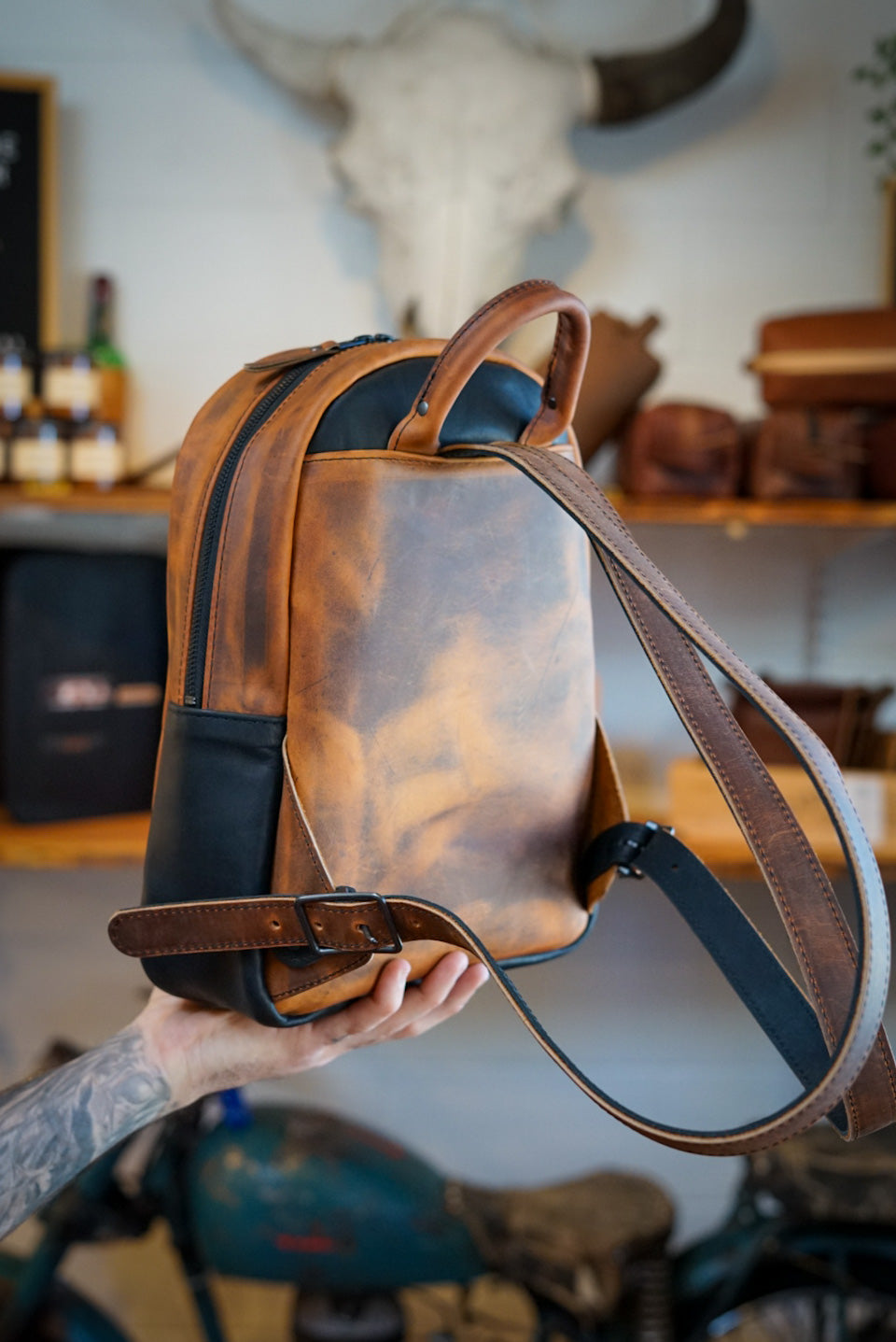 Mini Venture Backpack - Lightweight Hiking Daypack for Outdoor Adventures (Flat Black & Hillbilly Copper) - Perfect for Camping, Travel & Daily Commute