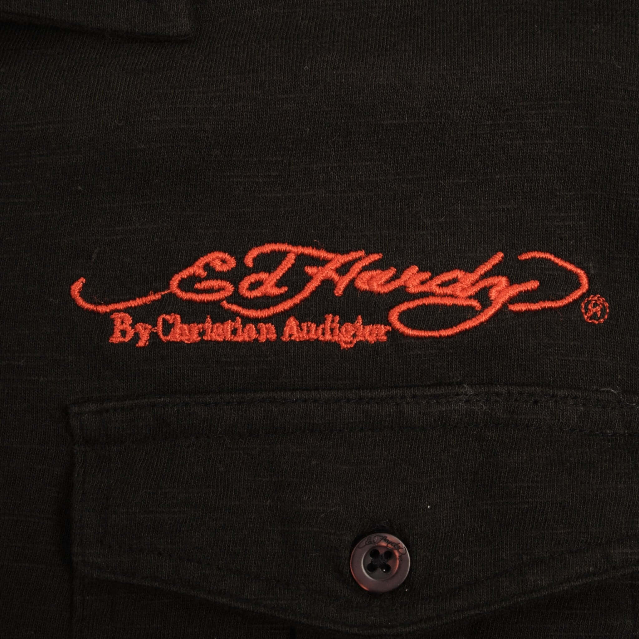 Vintage Ed Hardy Dragon Embroidered Polo Shirt Men's XL - 2000s Retro Style Deadstock for Casual Wear & Street Fashion