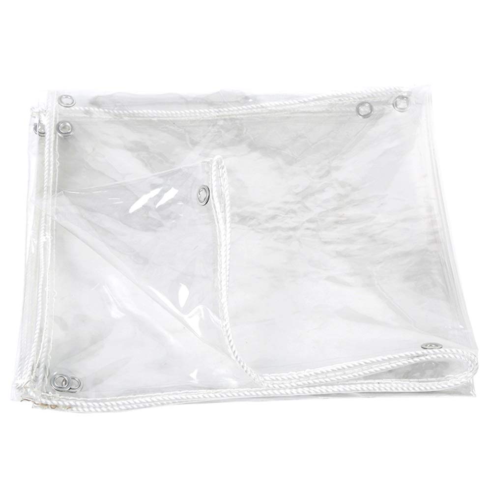 WGE Waterproof Transparent Plant Cover Tarp - 0.3mm Thick Clear Greenhouse Tarpaulin with Metal Grommets & Reinforced Edges (1.8×5m) - Perfect for Garden Protection, Rainproof Covering & Outdoor Plant Shelter