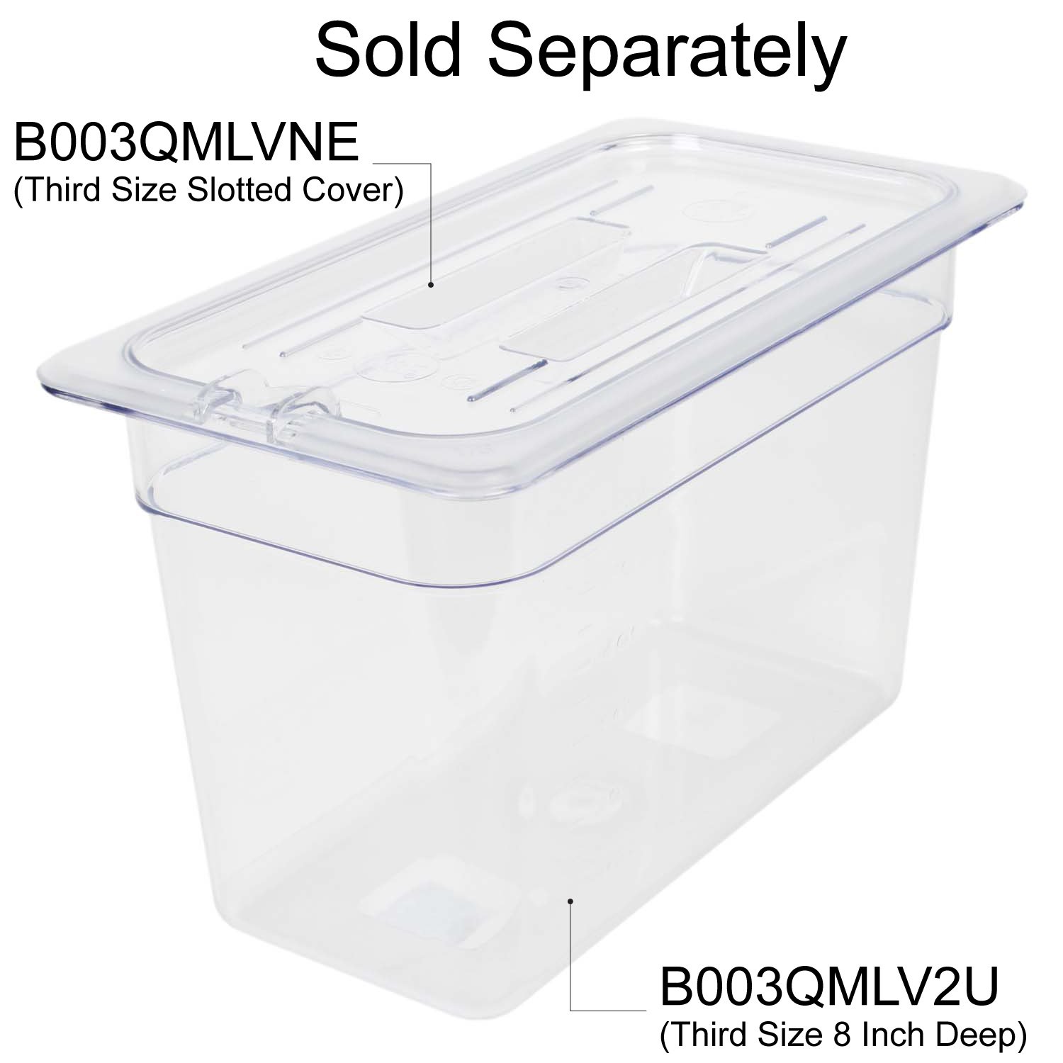 Excellante Third Size Slotted Cover for Polycarbonate Food Pan - Durable & BPA-Free Lid for Commercial Food Storage - Perfect for Restaurants, Catering & Buffet Service