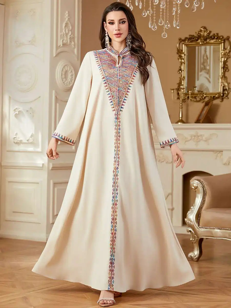 Elegant Eid Arab Embroidery Caftan Dress for Women - Traditional Moroccan Kaftan #254358 - Perfect for Eid Celebrations, Weddings & Special Occasions