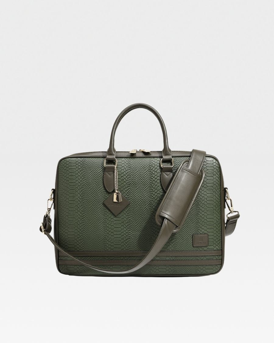 Apollo 1 Olive Green Laptop Bag - Waterproof & Lightweight 15.6 Inch Computer Case for Work, Travel & College | Durable Business Backpack with USB Charging Port