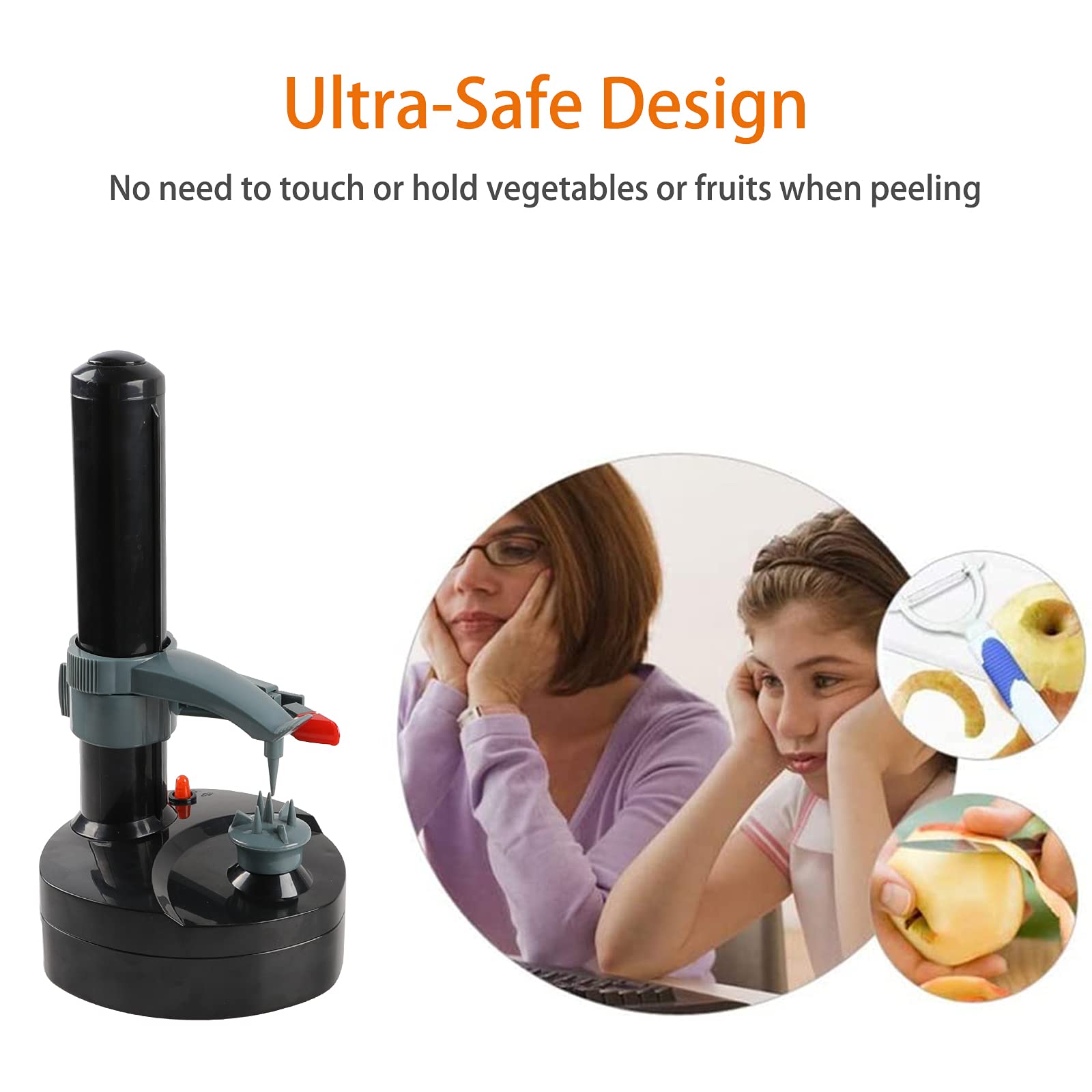 Electric Potato Peeler - Automatic Rotating Peeling Tool for Potatoes, Apples, Fruits & Vegetables | Easy Kitchen Gadget for Effortless Meal Prep & Healthy Cooking