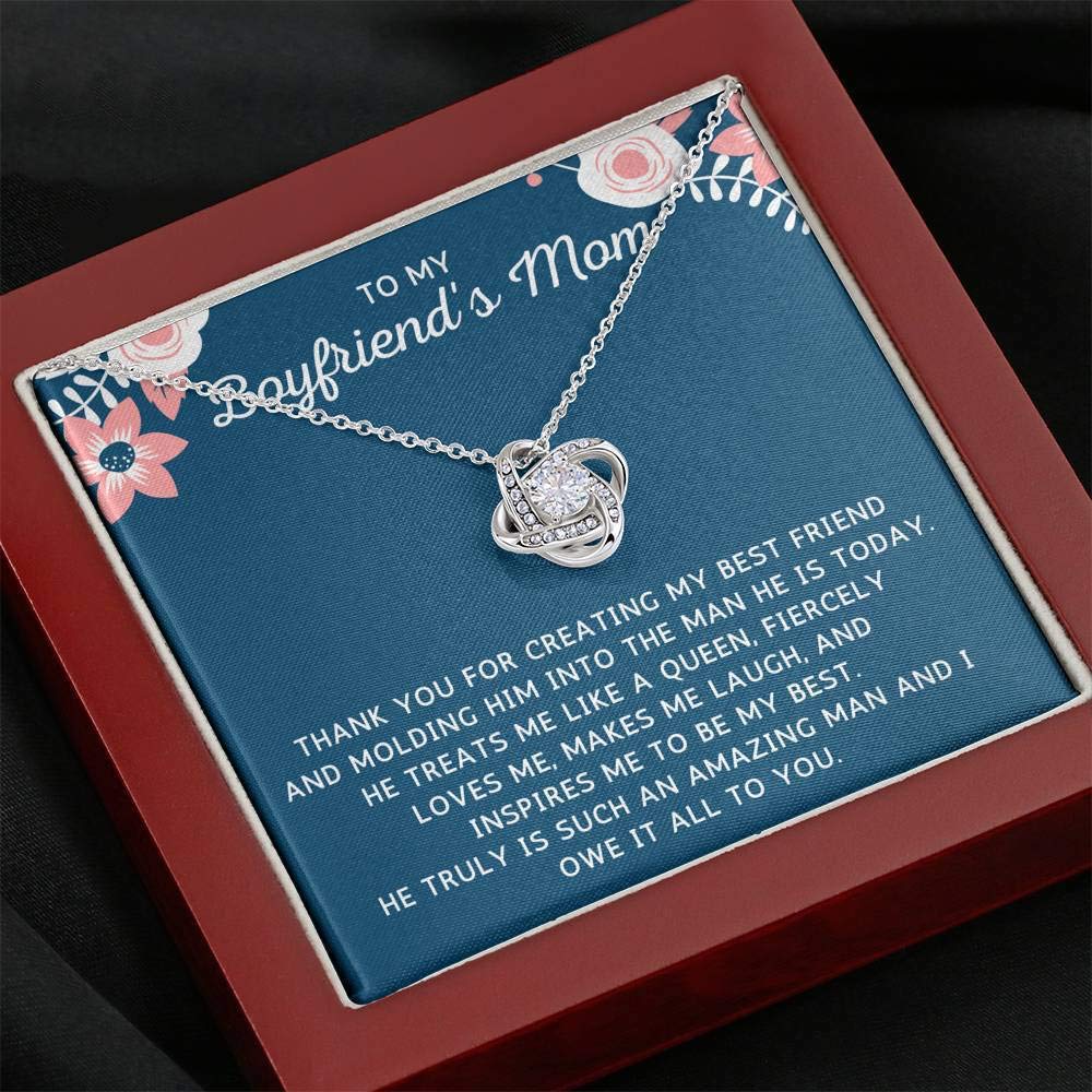 Elegant Heart Pendant Necklace for Boyfriend's Mom - Sterling Silver Jewelry Gift with Premium Gift Box | Perfect for Mother's Day, Birthday & Special Occasions