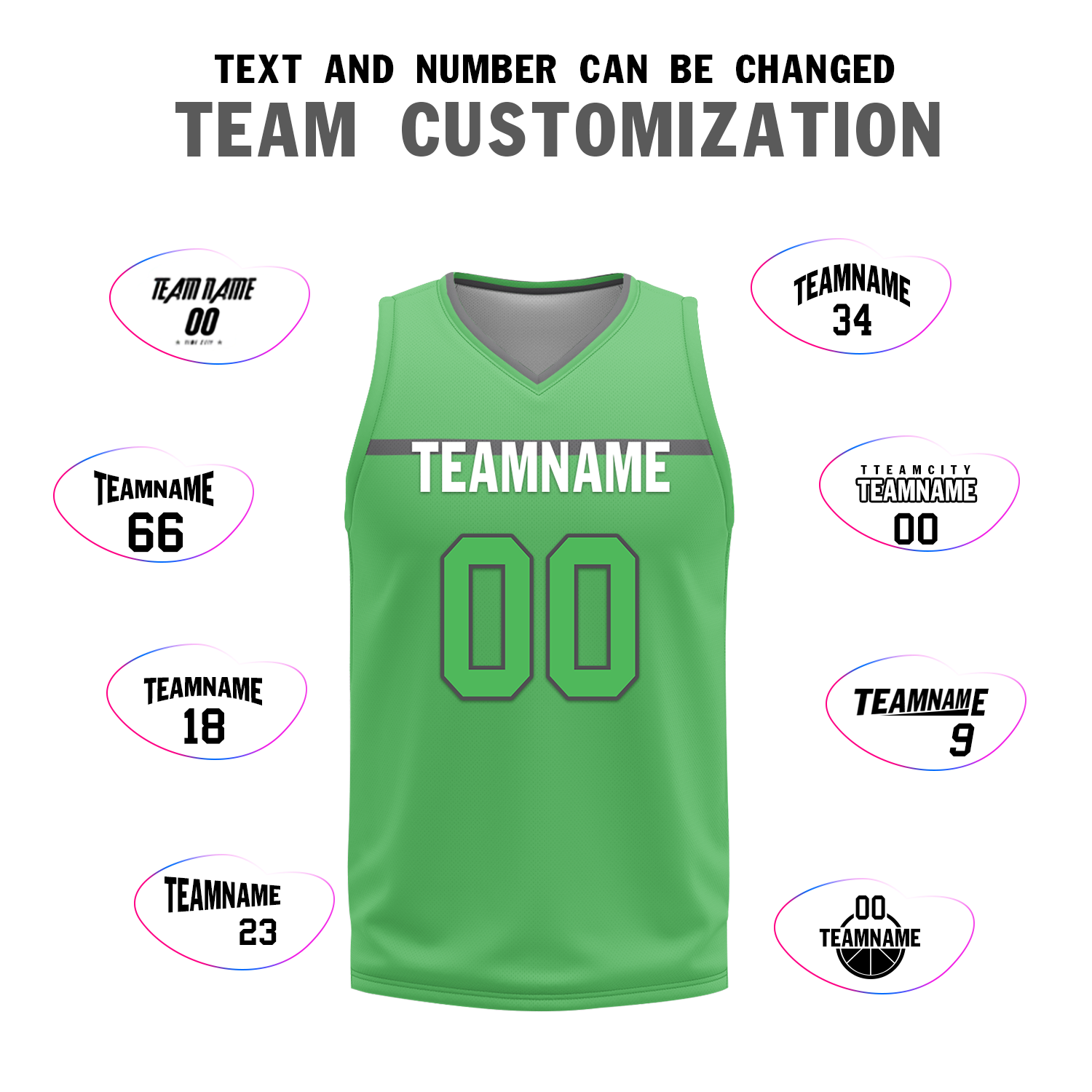 Custom Gray & Green Reversible Basketball Jersey - Personalized COOLMAX BBJR D017046 for Team Sports & Casual Wear