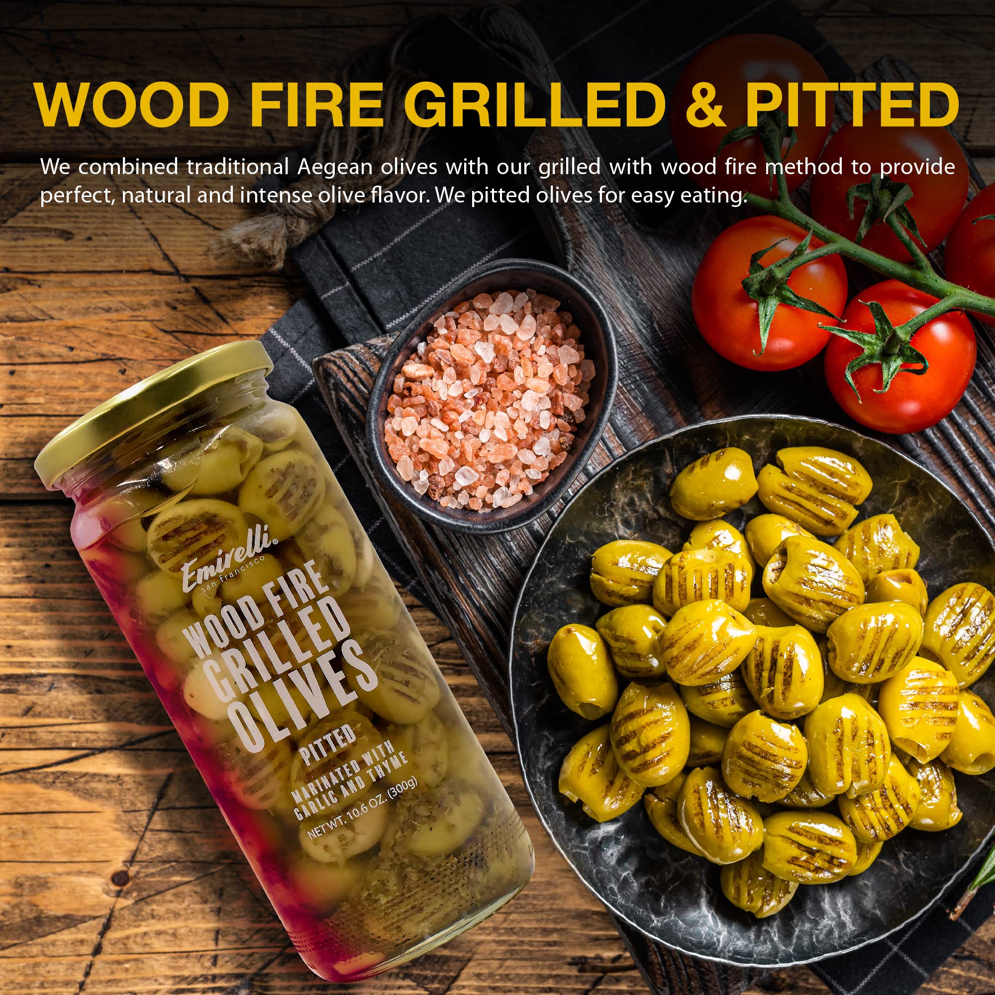 Premium Grilled & Pitted Green Olives from Turkey – Hand-Picked, Marinated in Fresh Spices, 3-Pack | Perfect for Salads, Charcuterie Boards & Mediterranean Dishes