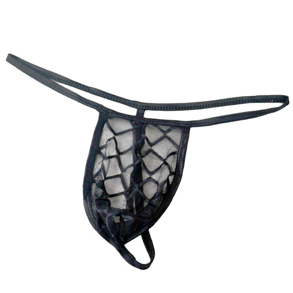 Sexy Mesh G-String Thong Underwear for Men & Women - Breathable Cotton Lace Lingerie Briefs (Black, Large) - Perfect for Sensual Wear, Intimate Moments & Special Occasions
