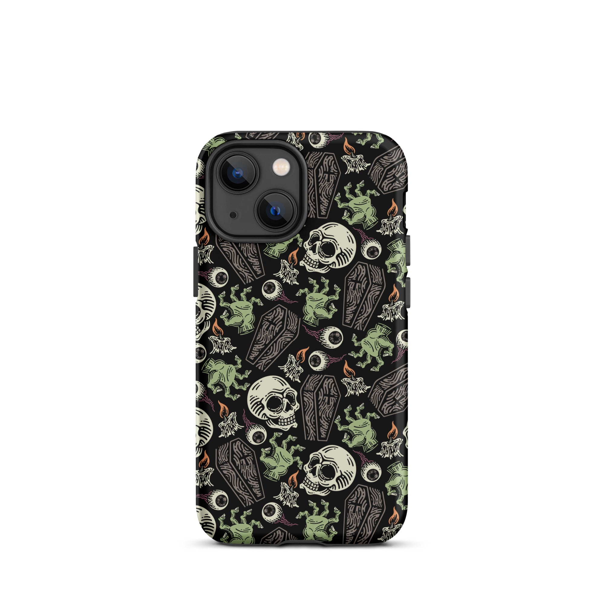 Premium Skeleton Horror iPhone Case - Durable Shockproof Protection for iPhone 12/13/14/15 Pro Max - Gothic Halloween Aesthetic Phone Cover for Parties & Cosplay