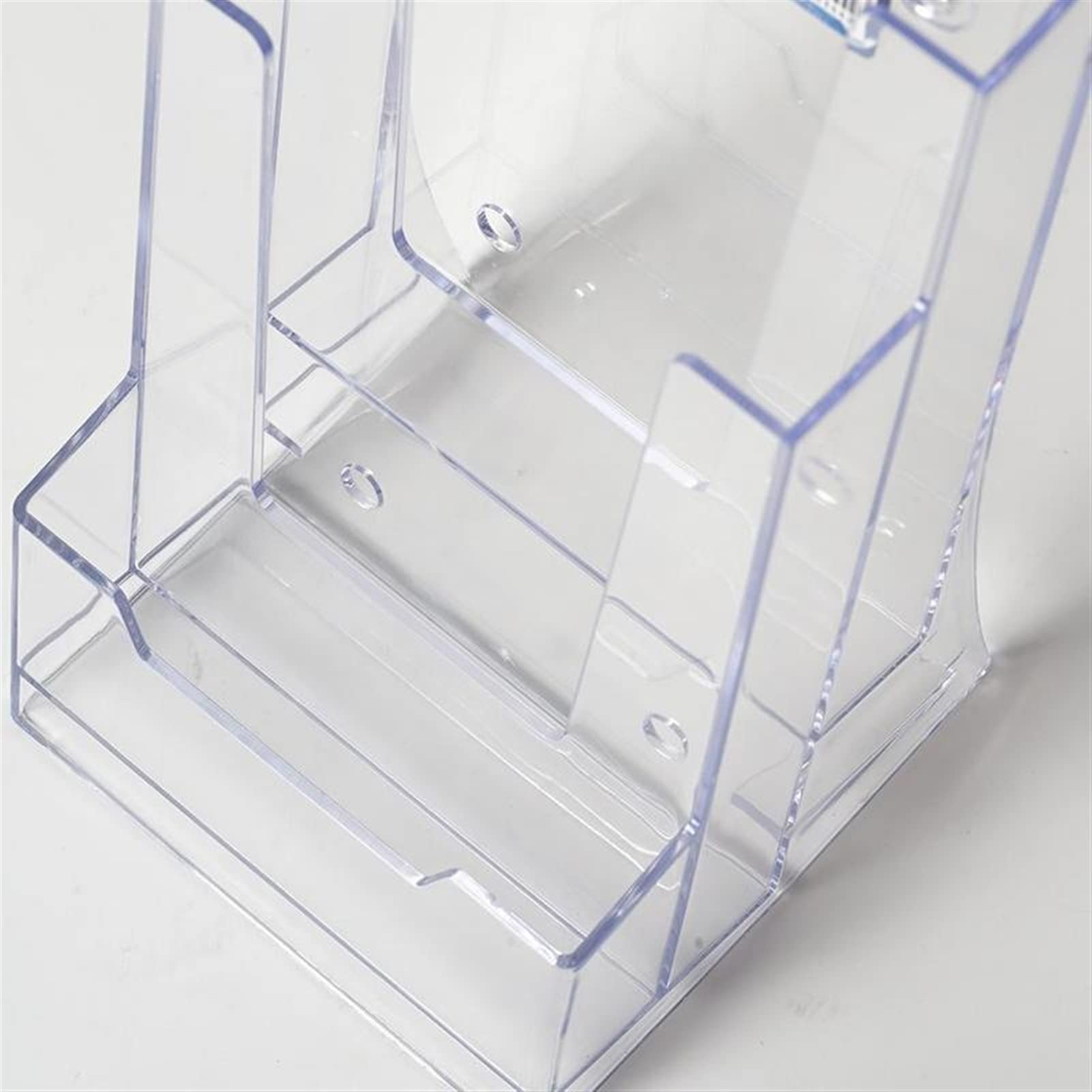 3 Grid Clear Acrylic Business Card Holder - Transparent Credit Card & Brochure Display Stand for Office Desk, Bank, Business Meetings | Premium Card Organizer for Professionals