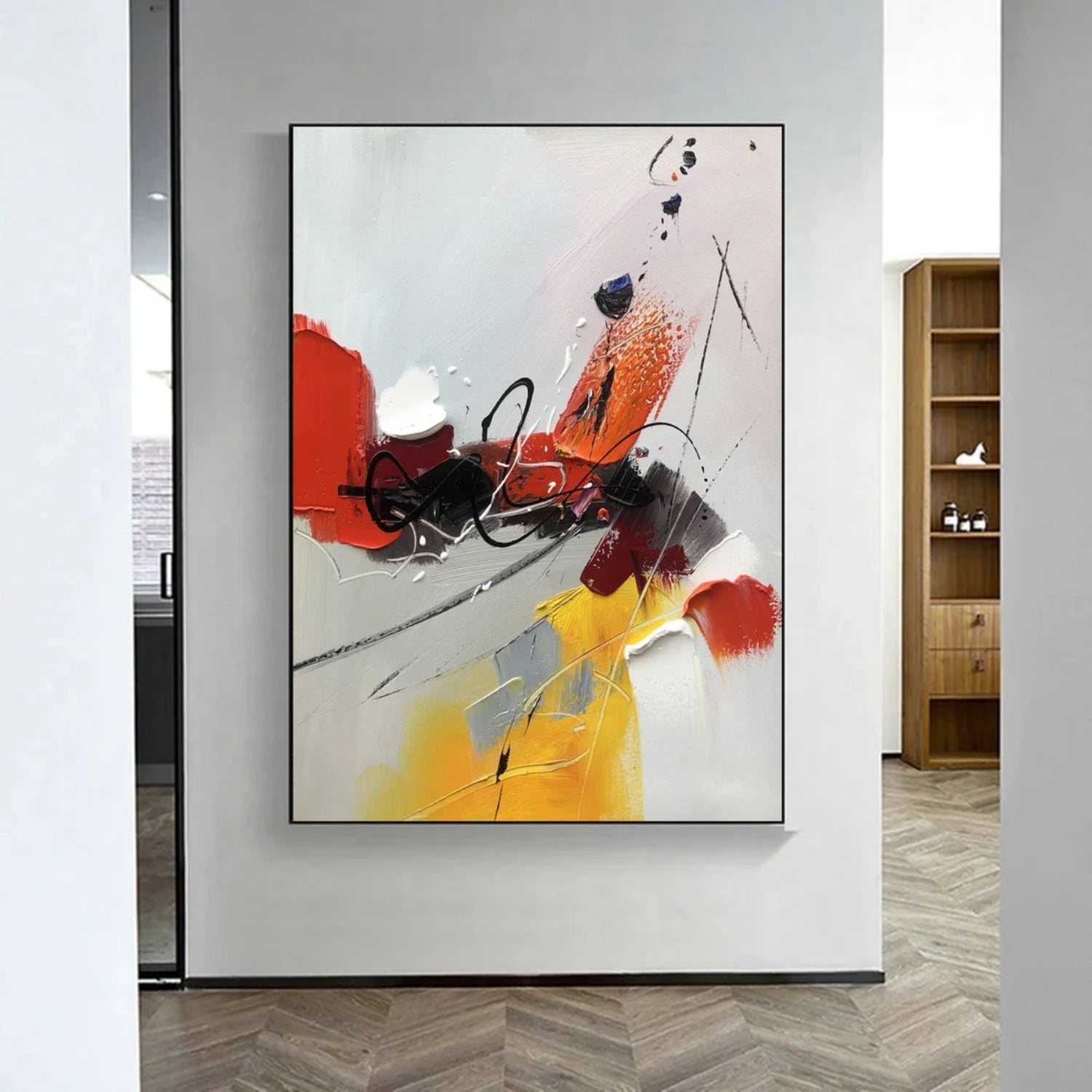 Abstract Texture Painting #AB 326 - Modern Wall Art Decor for Living Room, Bedroom & Office - Handmade Canvas Artwork