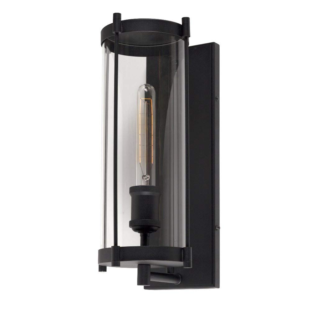 Forte 1156-01-04 Black Outdoor Wall Lantern - Weatherproof Exterior Light Fixture for Porch, Patio, Garden & Entryway Lighting