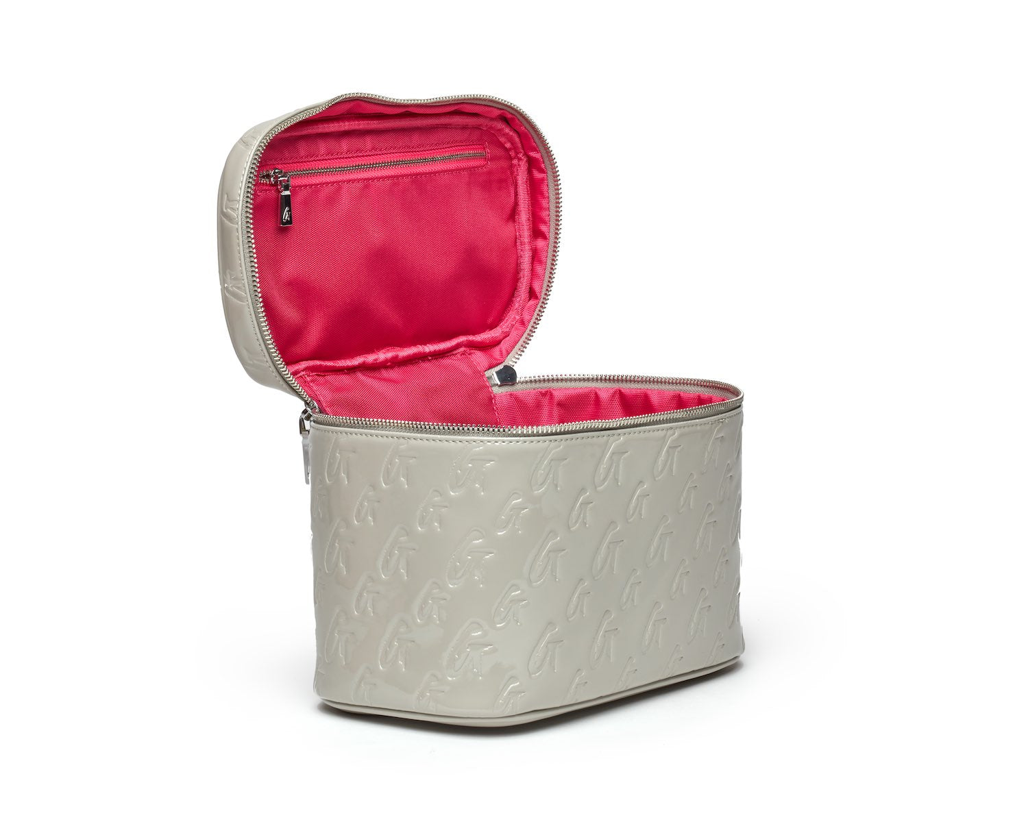Large Monogram Toiletry Bag in Mirror Gray – Perfect for Travel, Gym & Weekend Getaways | Water-Resistant & Spacious Cosmetic Organizer