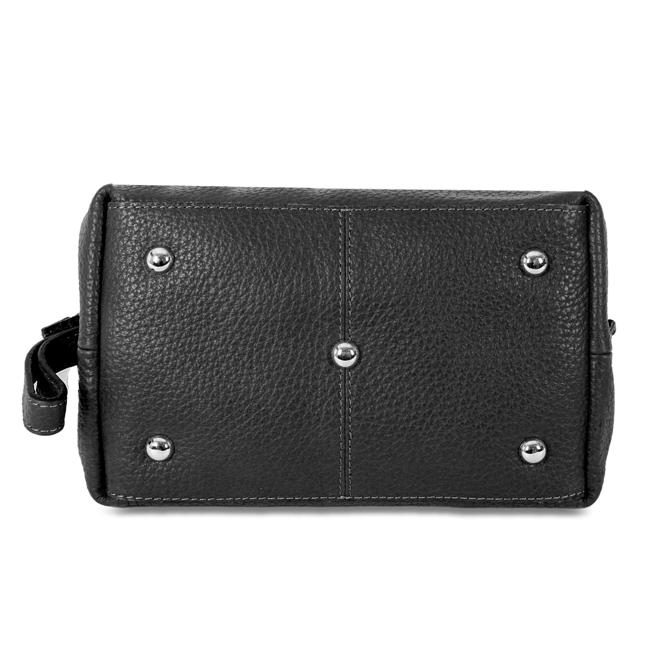 Premium Large Leather Toiletry Bag for Men & Women - Travel Dopp Kit Wash Bag (Black) | Perfect for Gym, Business Trips & Vacation Essentials
