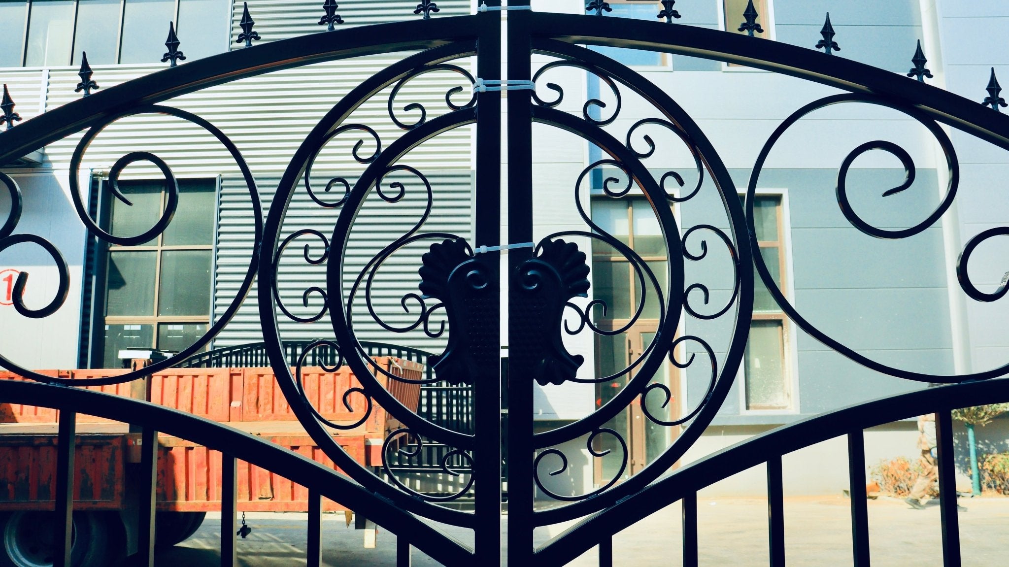 20 FT Bi-Parting Wrought Iron Farm Gate - Heavy Duty Driveway Entrance for Rural Properties | Perfect for Farms, Ranches & Estate Security