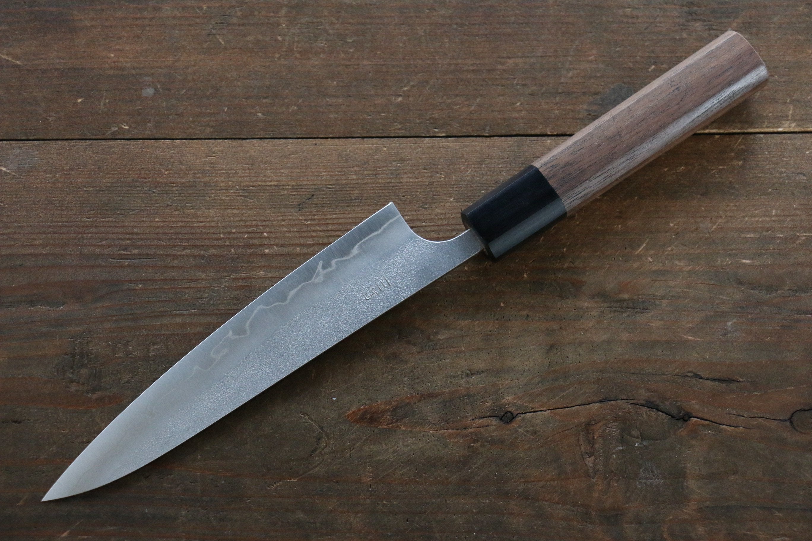 Nao Yamamoto Japanese Silver Steel Nashiji No.3 Petty Utility Knife 150mm (6 Inch) with Walnut Handle - Perfect for Slicing, Peeling & Precision Kitchen Tasks