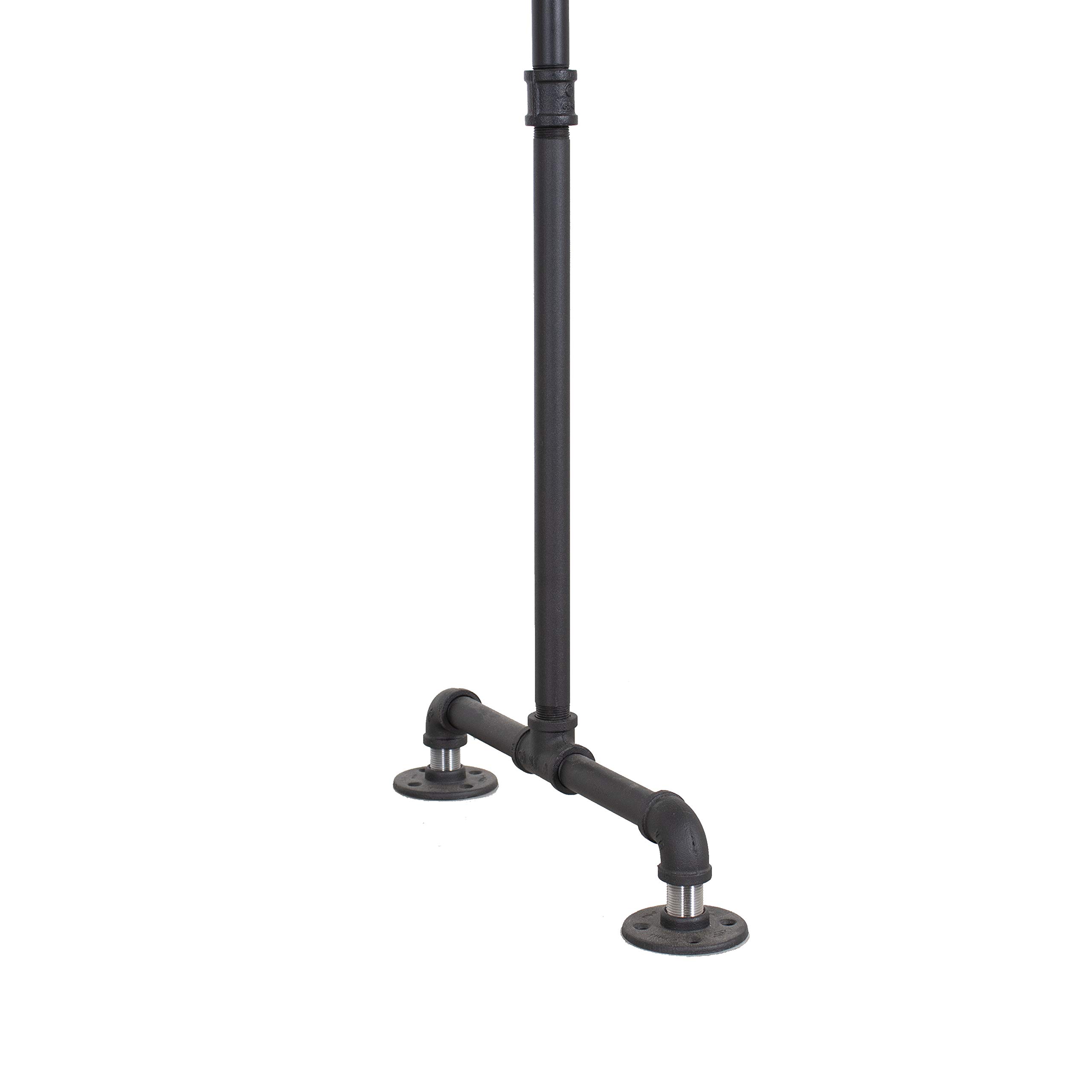 William Roberts Vintage Industrial Heavy Duty Hanging Rod Garment Rolling Closet Organizer Rack - 48 Inch with Flange Feet for Bedroom, Closet & Laundry Room Organization