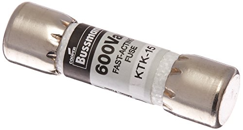 Bussmann LIMITRON FAST ACTING Fuse KTK-15 - 15A 250V White Ceramic Fuse for Electrical Panels, Appliances, and Industrial Equipment Protection